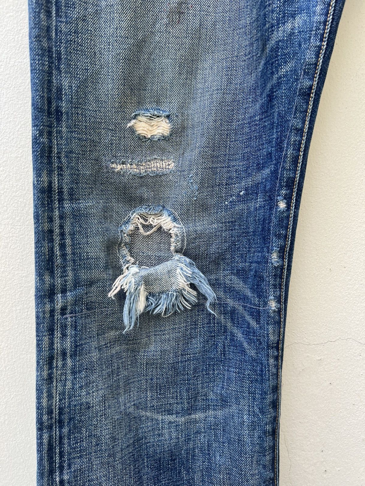 Hysteric Glamour Vintage Ron Herman RHD02 Bad Water Rips Denim Selvedge Jeans Size US 31 - 9 Thumbnail