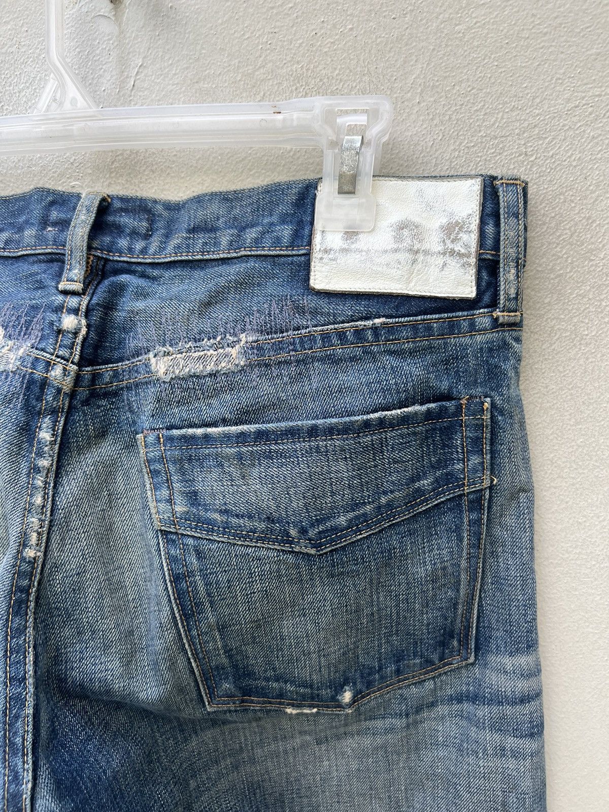 Hysteric Glamour Vintage Ron Herman RHD02 Bad Water Rips Denim Selvedge Jeans Size US 31 - 18 Thumbnail