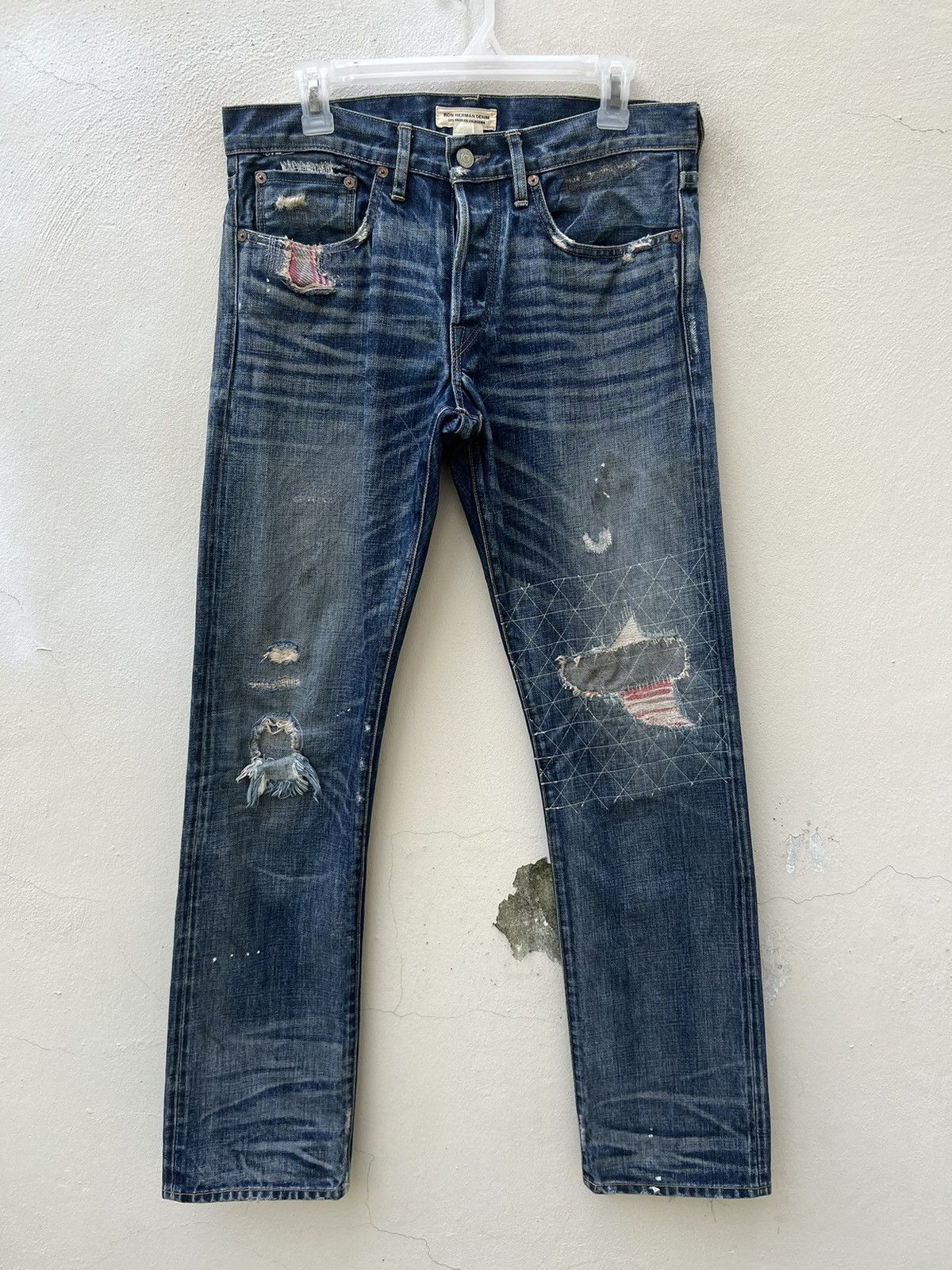 Hysteric Glamour Vintage Ron Herman RHD02 Bad Water Rips Denim Selvedge Jeans Size US 31 - 6 Thumbnail