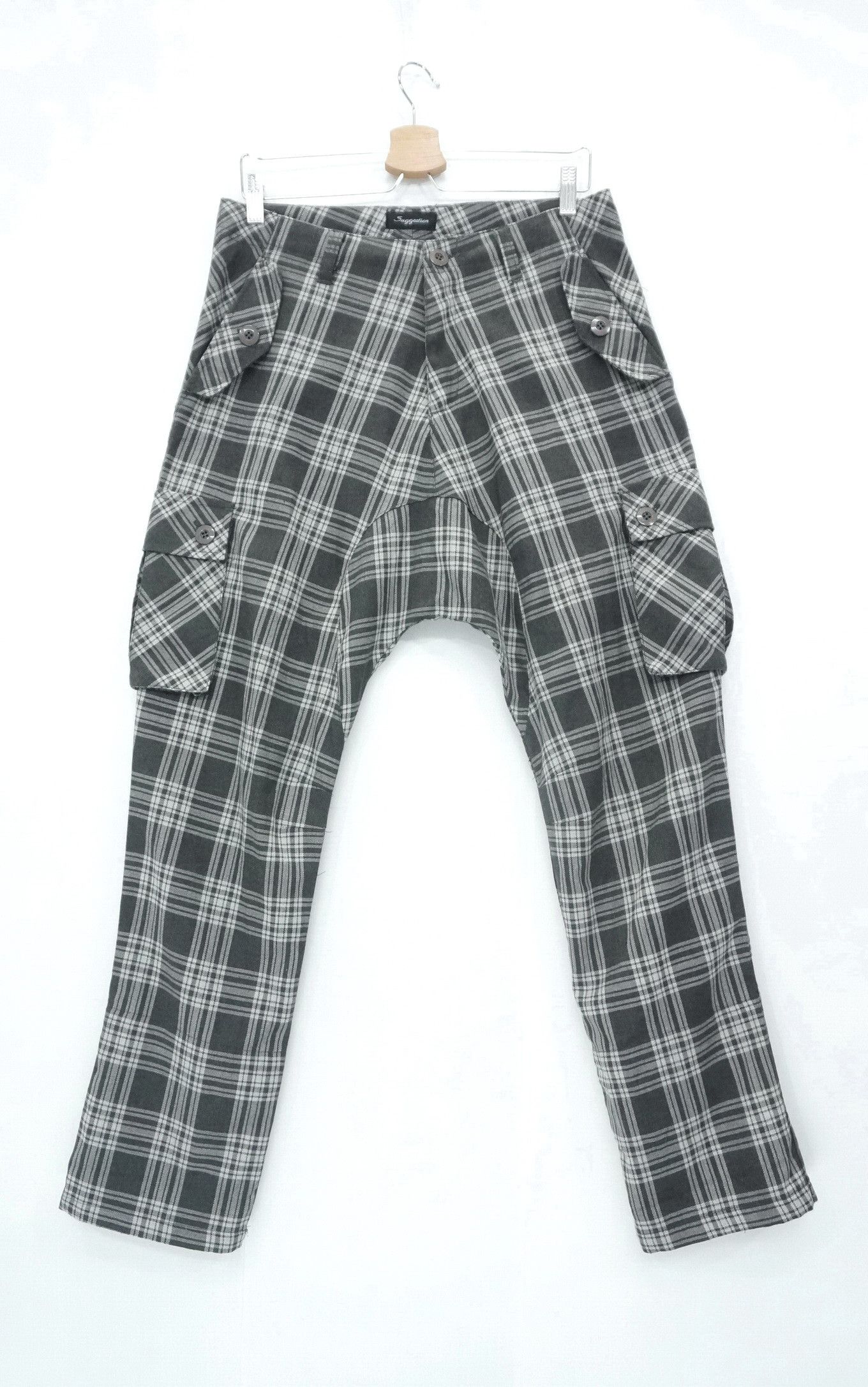 Japanese Brand Japan SUGGESTION Tartan Harem Drop Crotch Lightweight Cargo Size US 31 - 2 Thumbnail