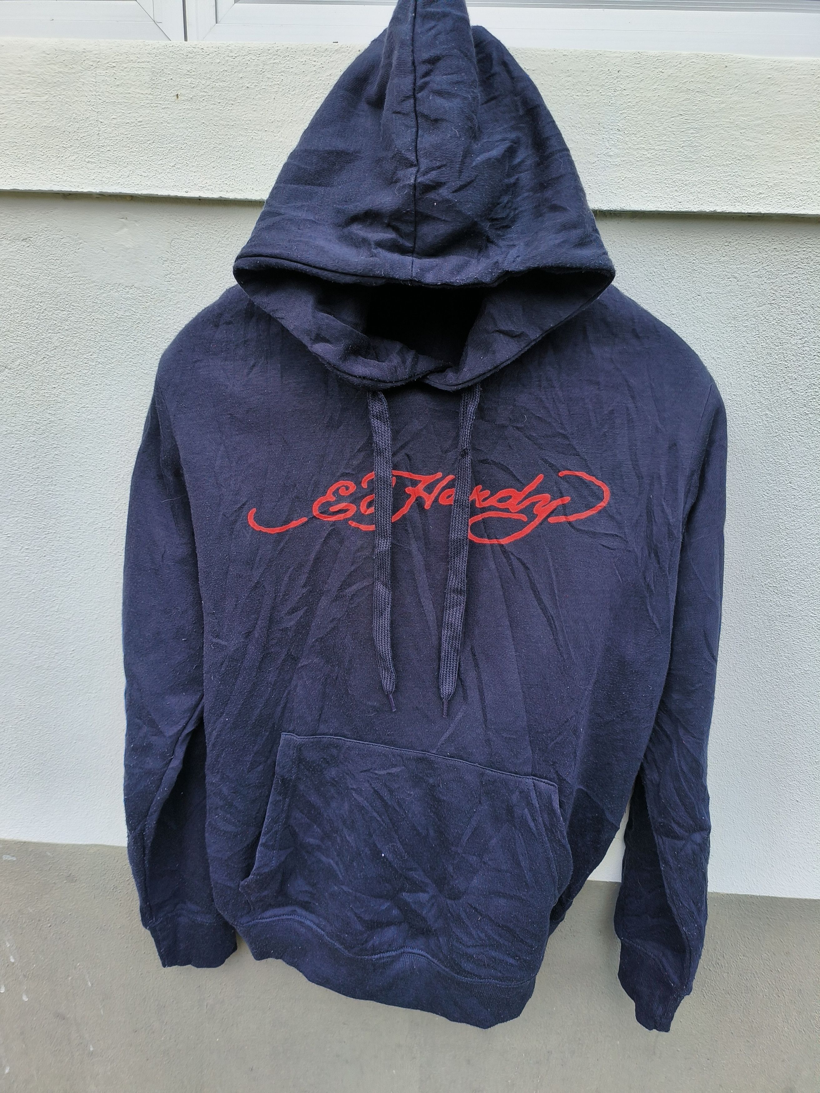 image of Ed Hardy Hoodie in Blue Navy, Men's (Size Large)
