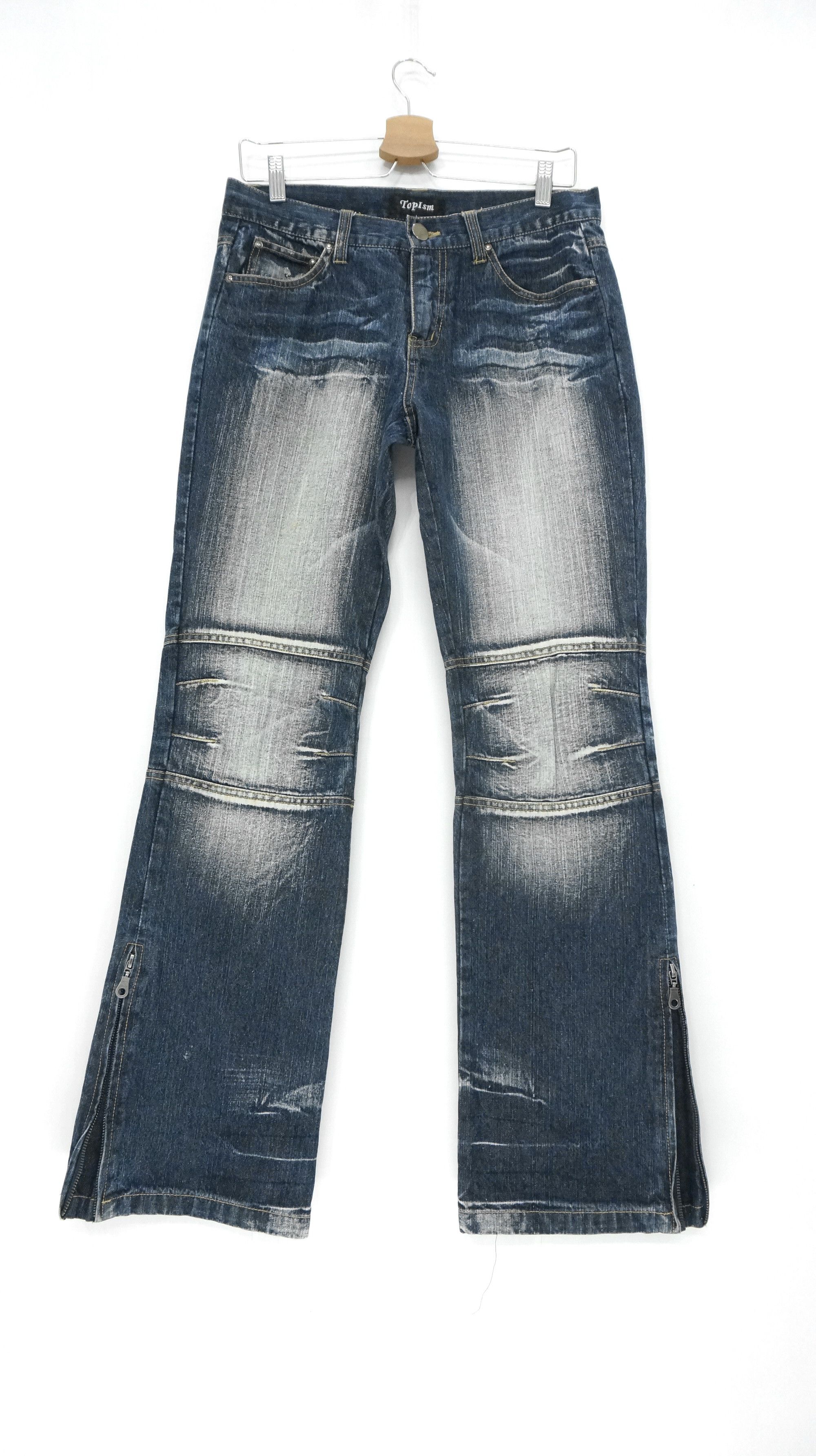Japanese Brand FLARE VINTAGE 🔥 TOPISM Japan Distressed Jeans Size US 30 / EU 46 - 2 Thumbnail