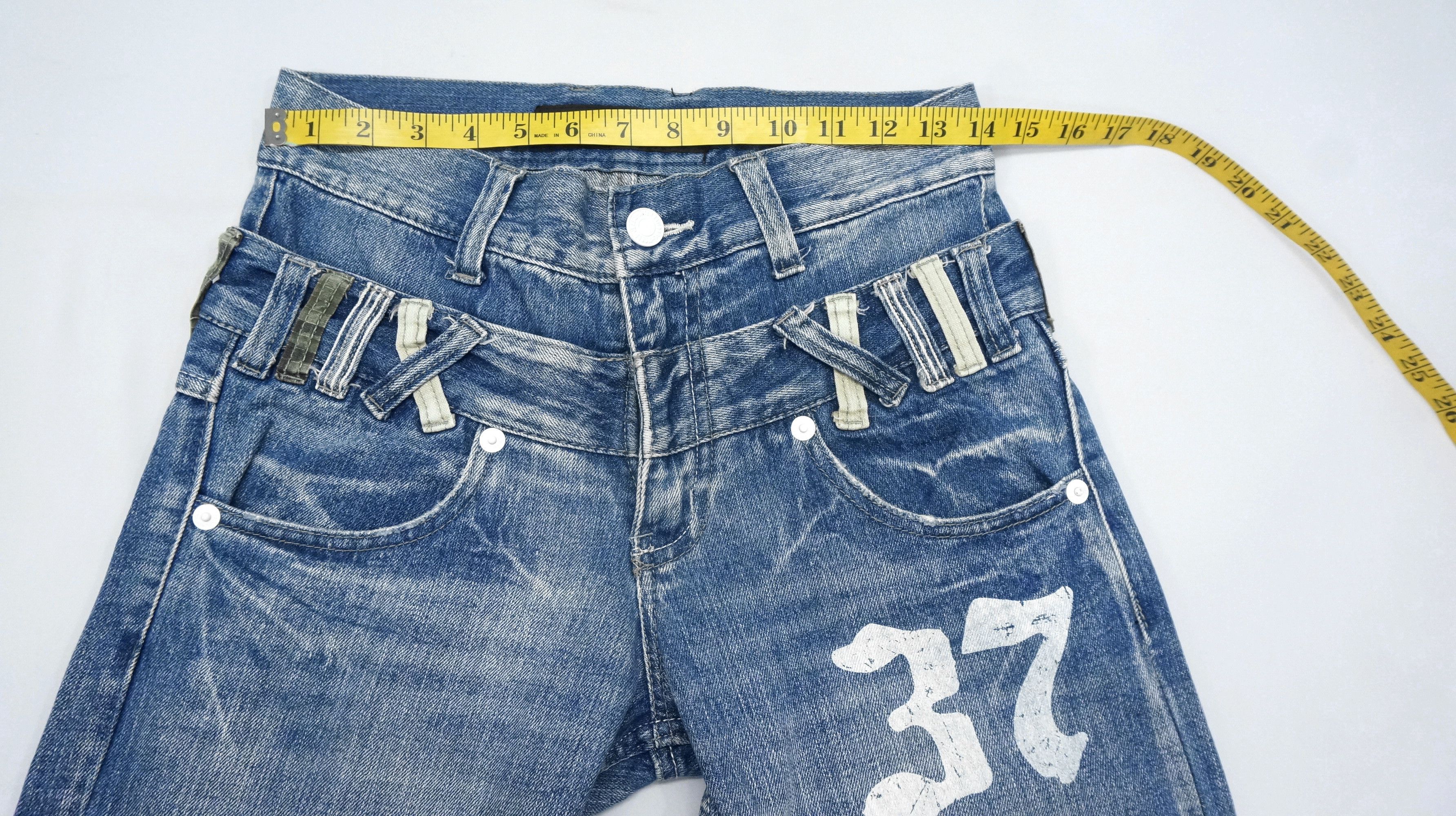 Japanese Brand VTG FLARE 🔥 JACK SERIKA Double waist Wings Blue Jeans Size US 28 / EU 44 - 12 Thumbnail