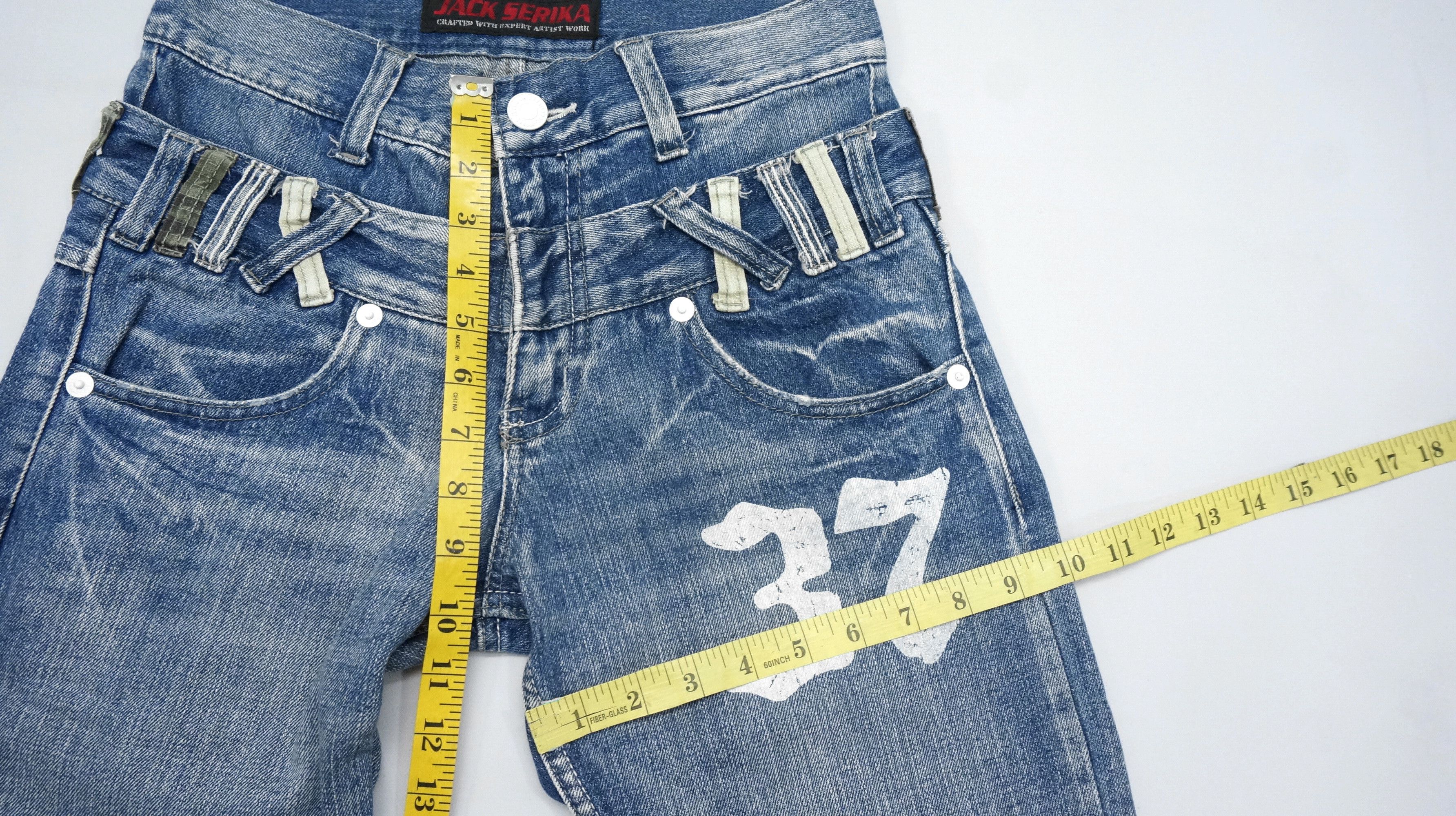 Japanese Brand VTG FLARE 🔥 JACK SERIKA Double waist Wings Blue Jeans Size US 28 / EU 44 - 13 Thumbnail