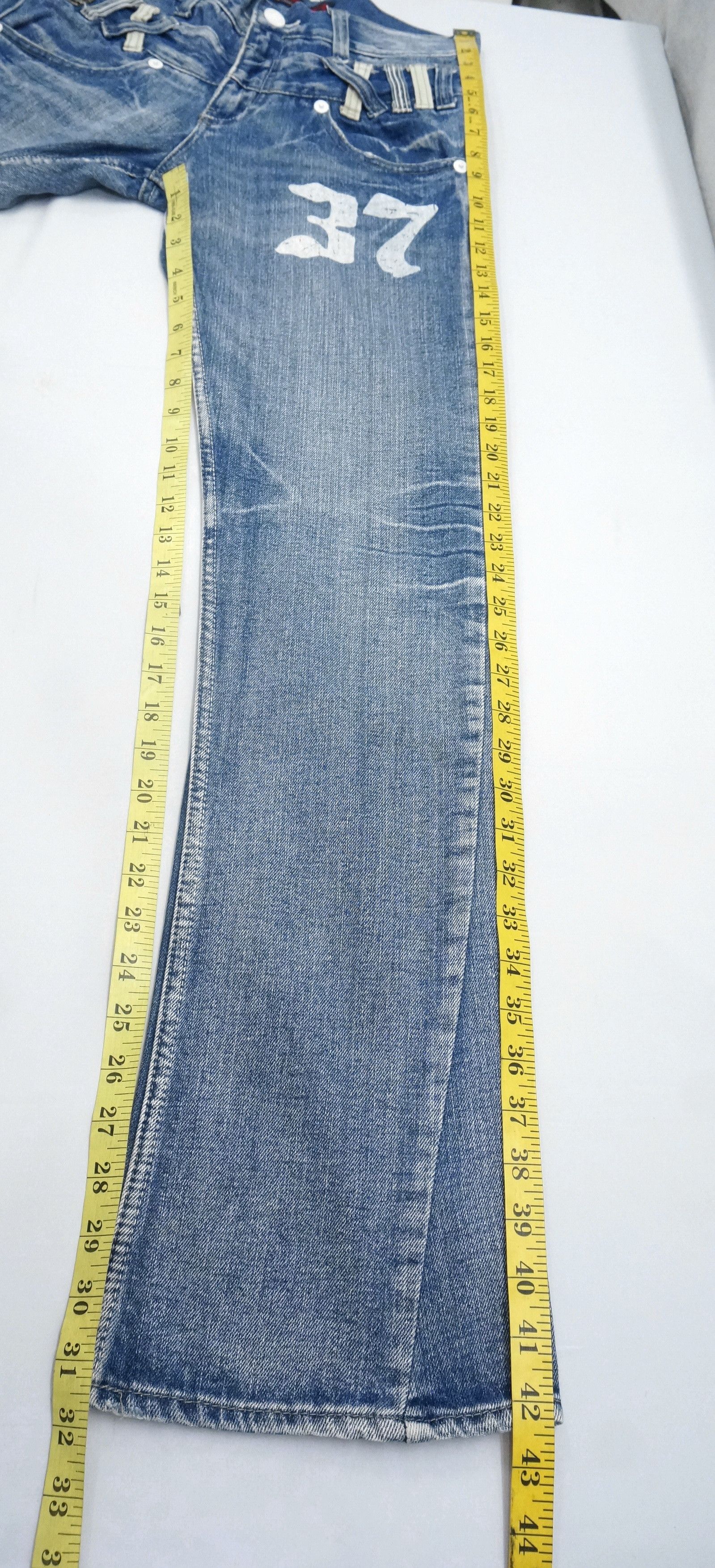 Japanese Brand VTG FLARE 🔥 JACK SERIKA Double waist Wings Blue Jeans Size US 28 / EU 44 - 14 Thumbnail
