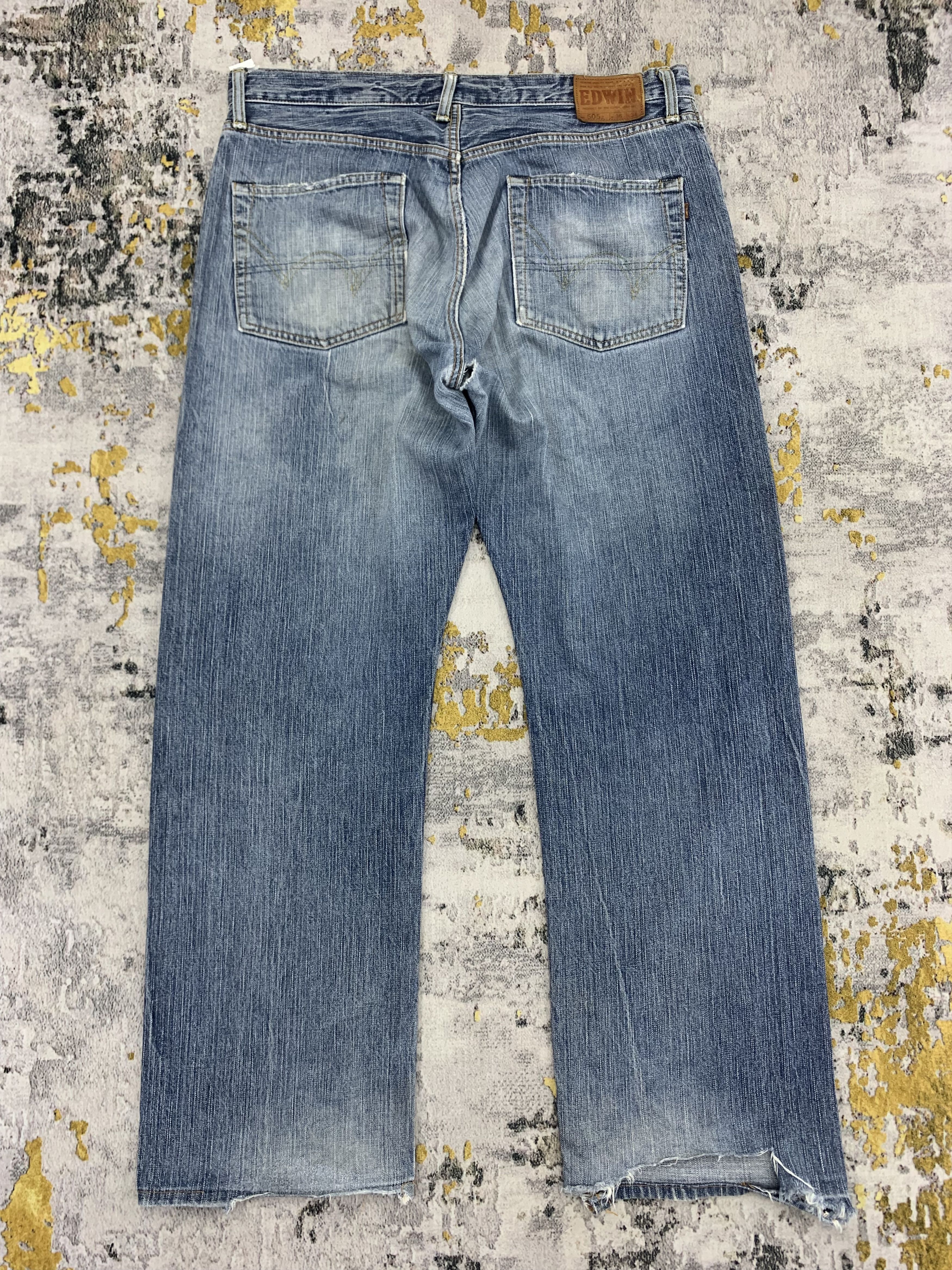Edwin Vintage Edwin 505 Redline Denim 35x31 Distressed Size US 35 - 6 Thumbnail