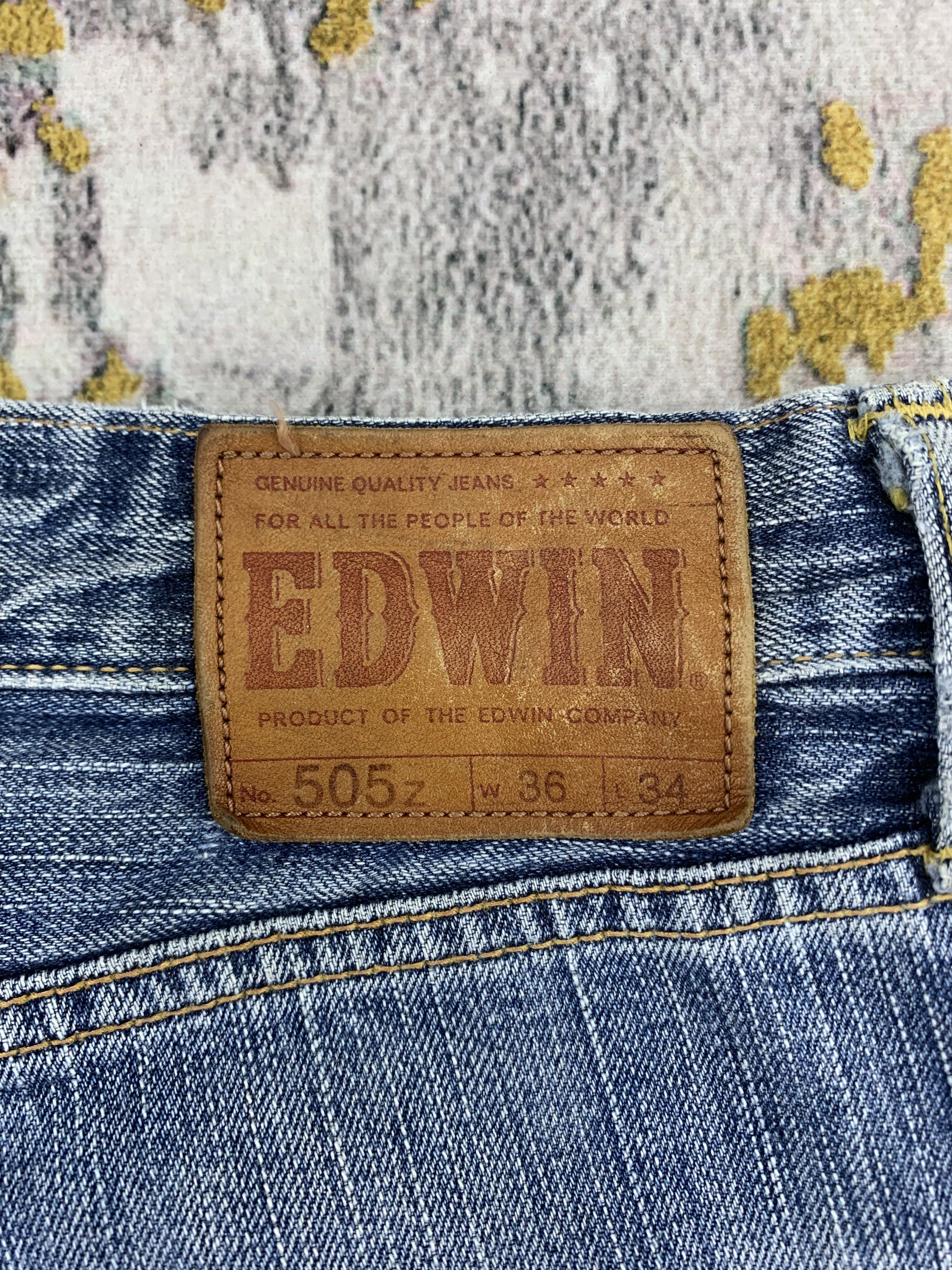 Edwin Vintage Edwin 505 Redline Denim 35x31 Distressed Size US 35 - 8 Thumbnail