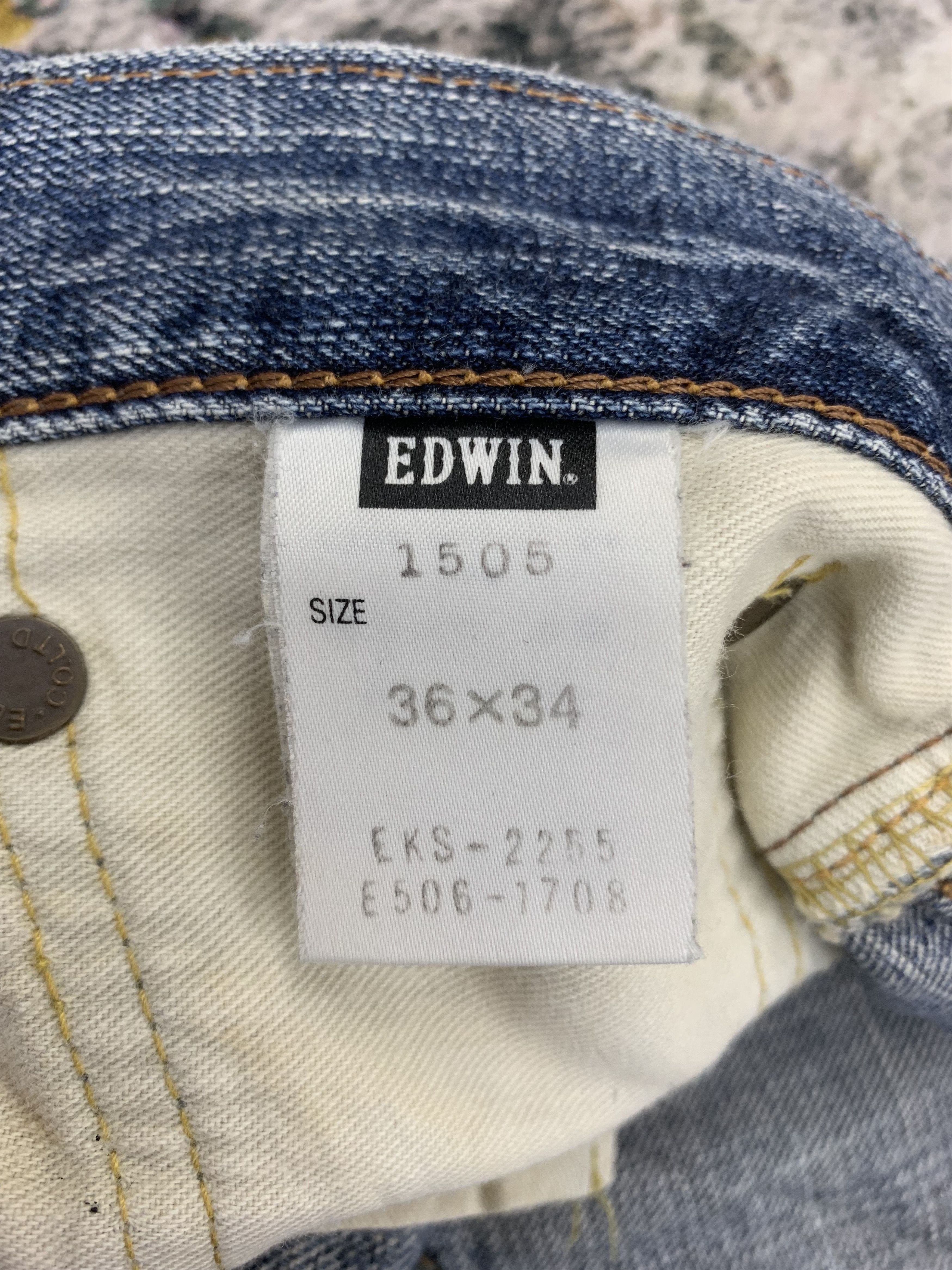 Edwin Vintage Edwin 505 Redline Denim 35x31 Distressed Size US 35 - 4 Thumbnail