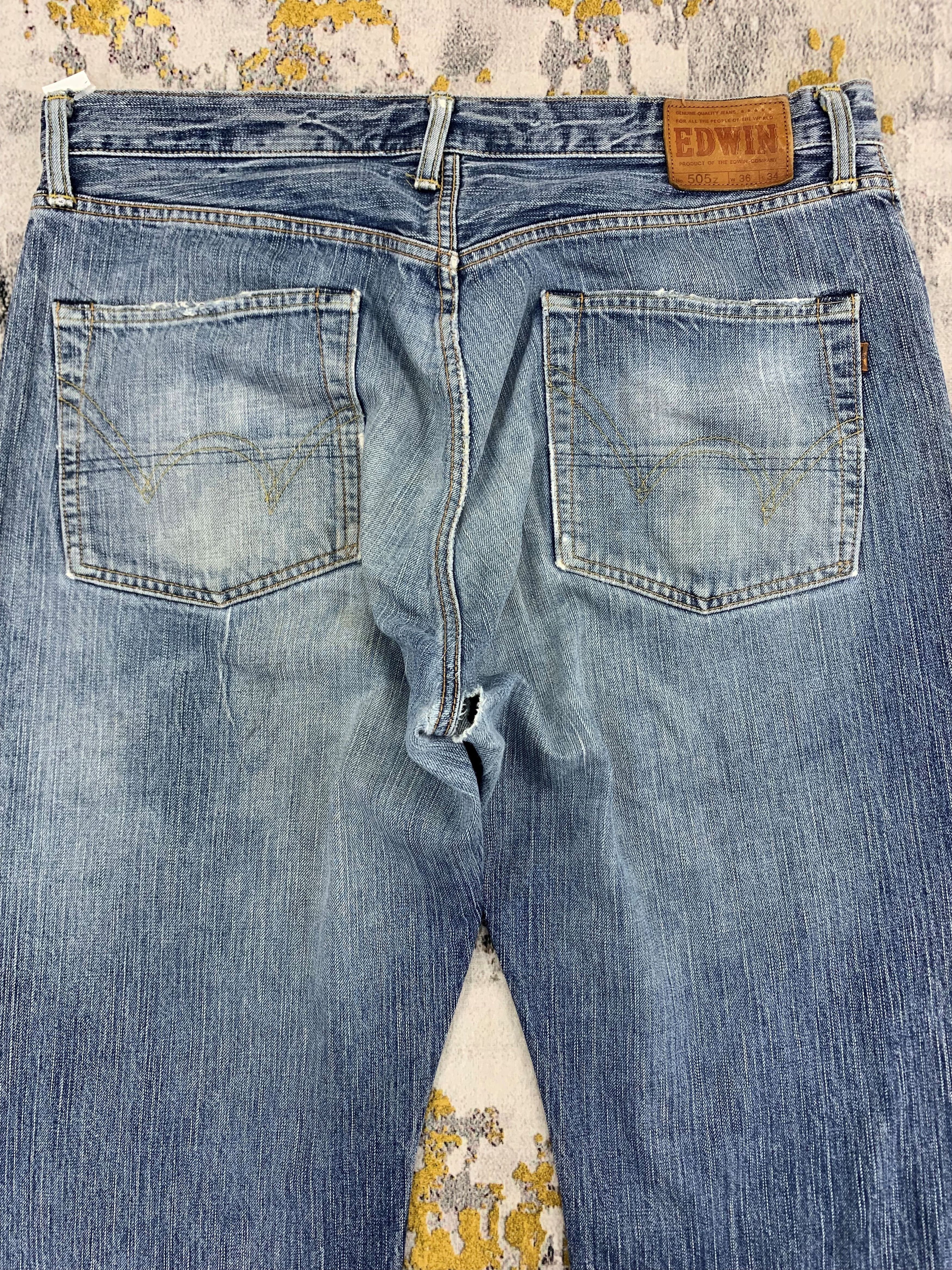 Edwin Vintage Edwin 505 Redline Denim 35x31 Distressed Size US 35 - 7 Thumbnail