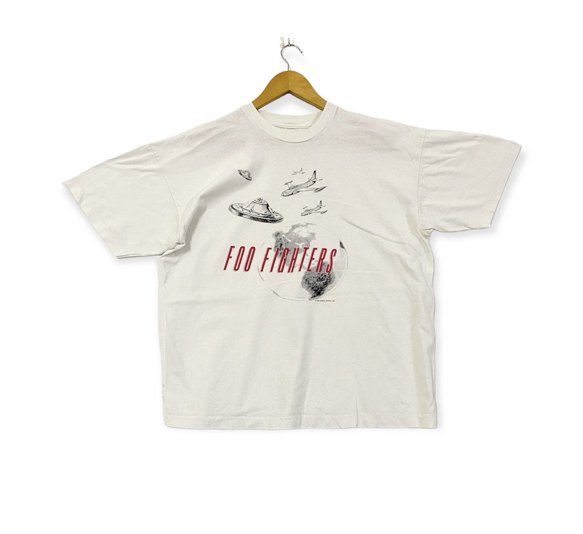 image of Band Tees x Rock T Shirt Vintage 1995 Foo Fighters Album Promo T-Shirts in White, Men's (Size XL)