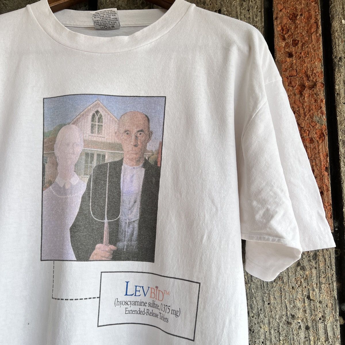Vintage VTG ‘90s Levbid American Gothic Art Tee Shirt Hyoscyamine Size US XL / EU 56 / 4 - 1 Thumbnail
