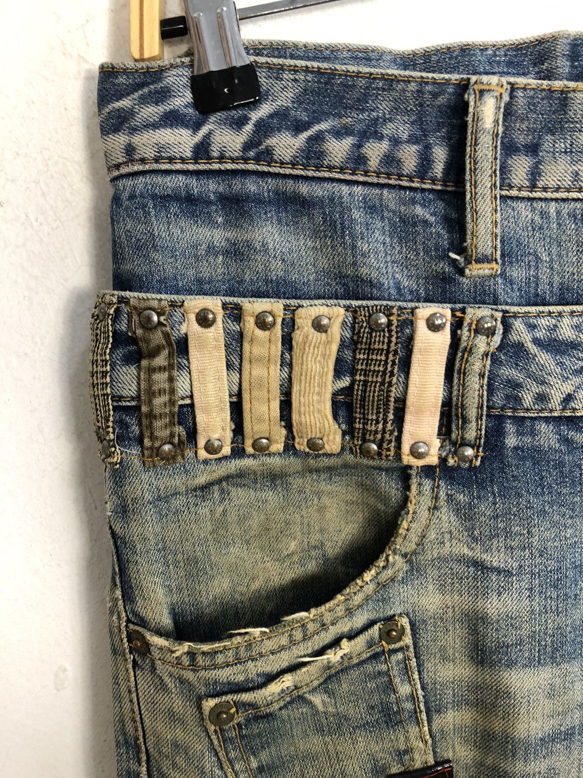 Japanese Brand Antgauge Double Waist Distressed Jeans Rare Design Size US 31 - 9 Thumbnail