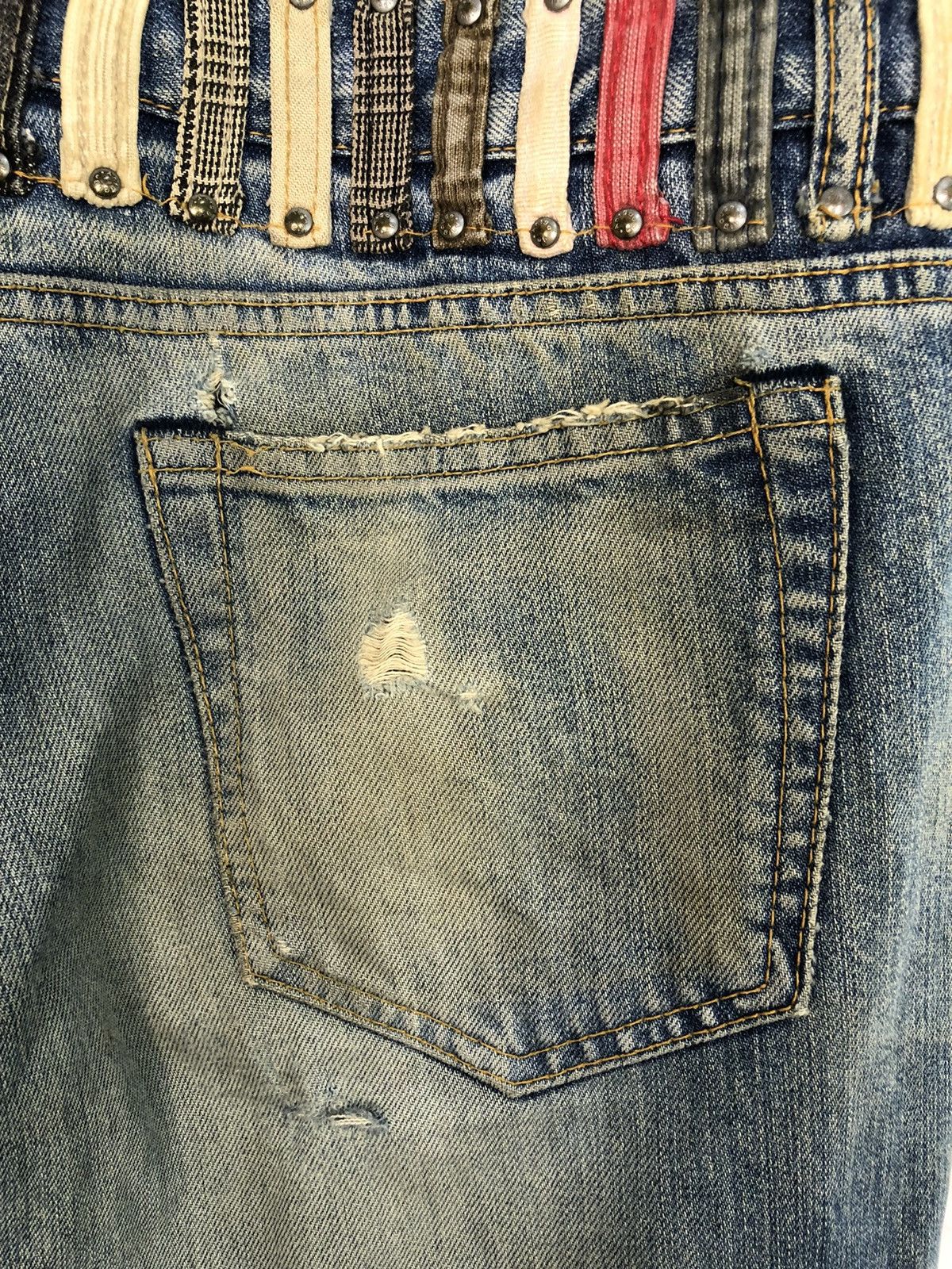 Japanese Brand Antgauge Double Waist Distressed Jeans Rare Design Size US 31 - 13 Thumbnail