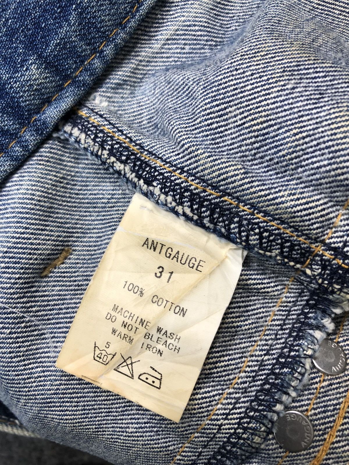 Japanese Brand Antgauge Double Waist Distressed Jeans Rare Design Size US 31 - 15 Thumbnail
