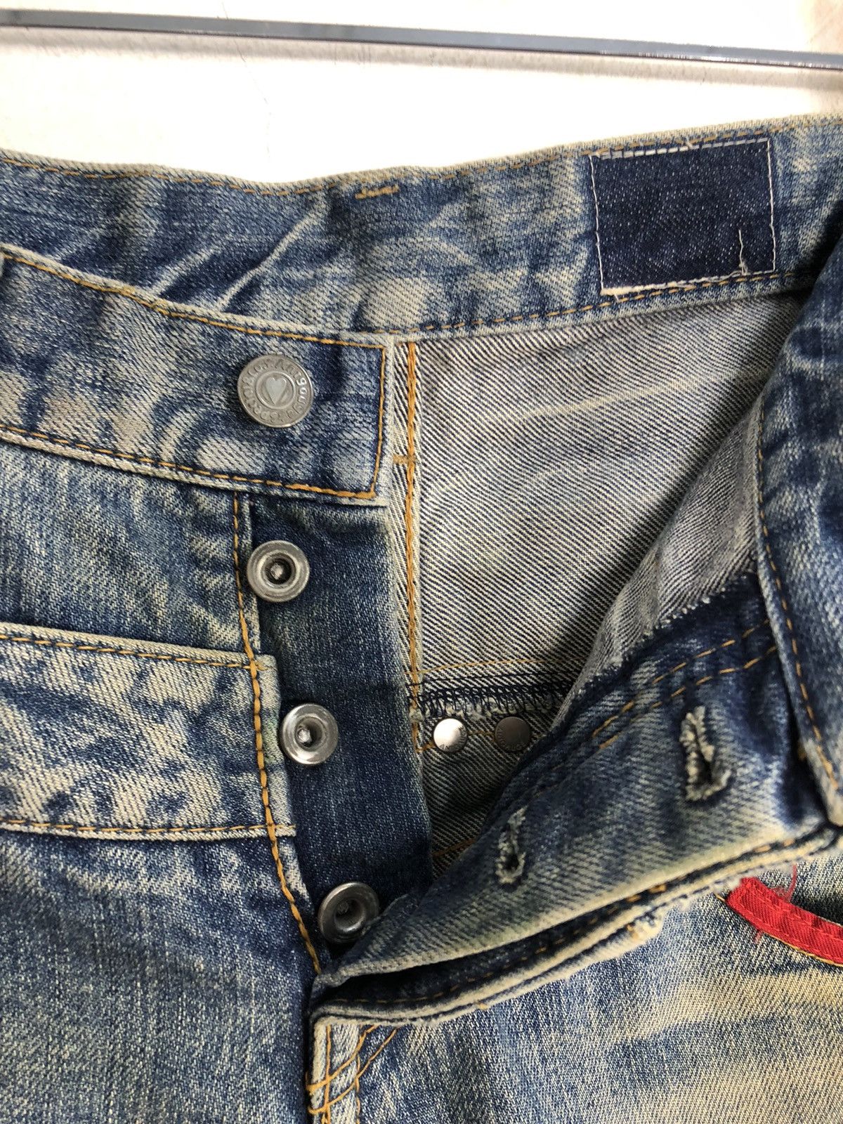 Japanese Brand Antgauge Double Waist Distressed Jeans Rare Design Size US 31 - 10 Thumbnail