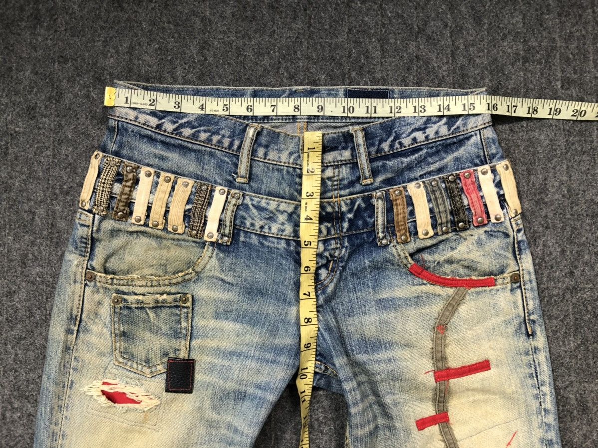 Japanese Brand Antgauge Double Waist Distressed Jeans Rare Design Size US 31 - 17 Thumbnail