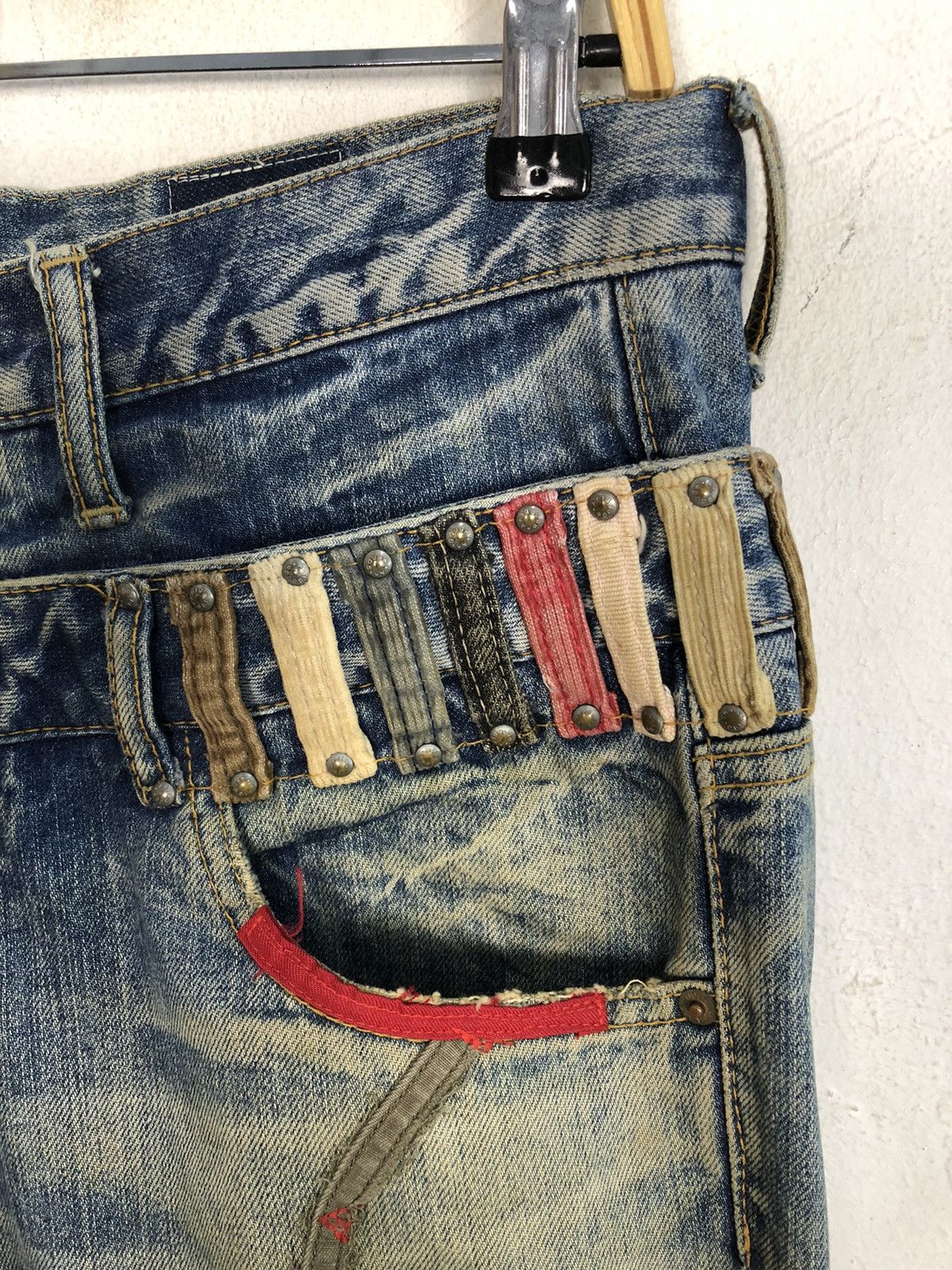 Japanese Brand Antgauge Double Waist Distressed Jeans Rare Design Size US 31 - 8 Thumbnail