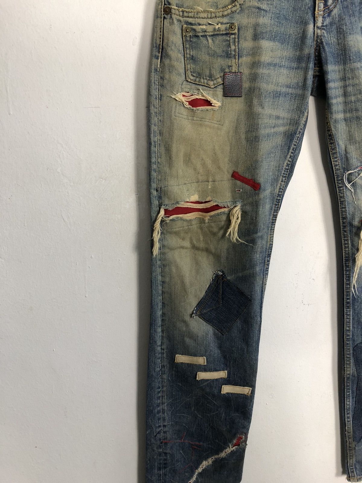 Japanese Brand Antgauge Double Waist Distressed Jeans Rare Design Size US 31 - 7 Thumbnail