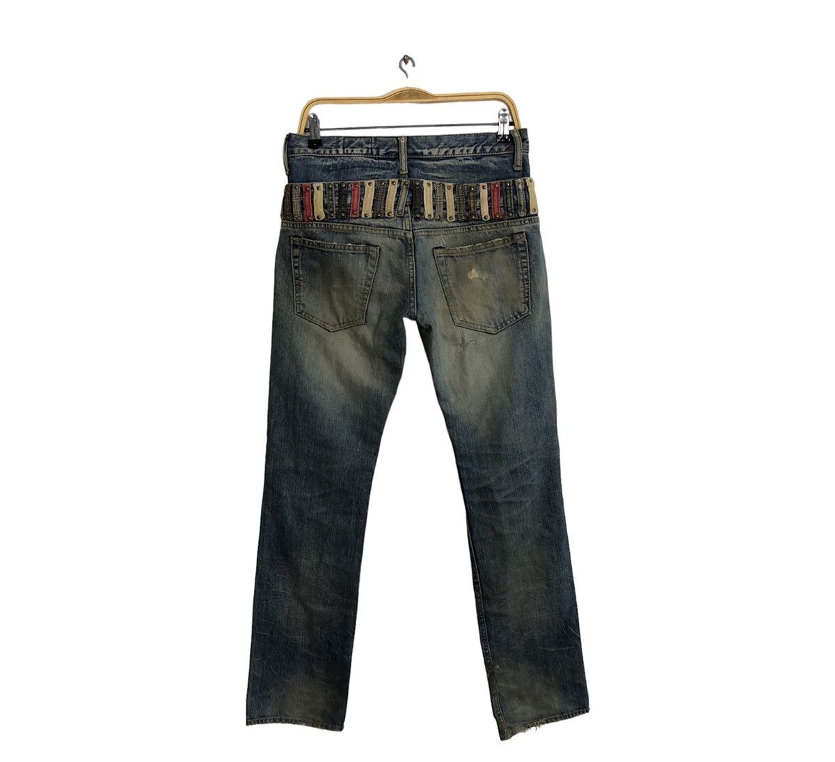 Japanese Brand Antgauge Double Waist Distressed Jeans Rare Design Size US 31 - 2 Thumbnail