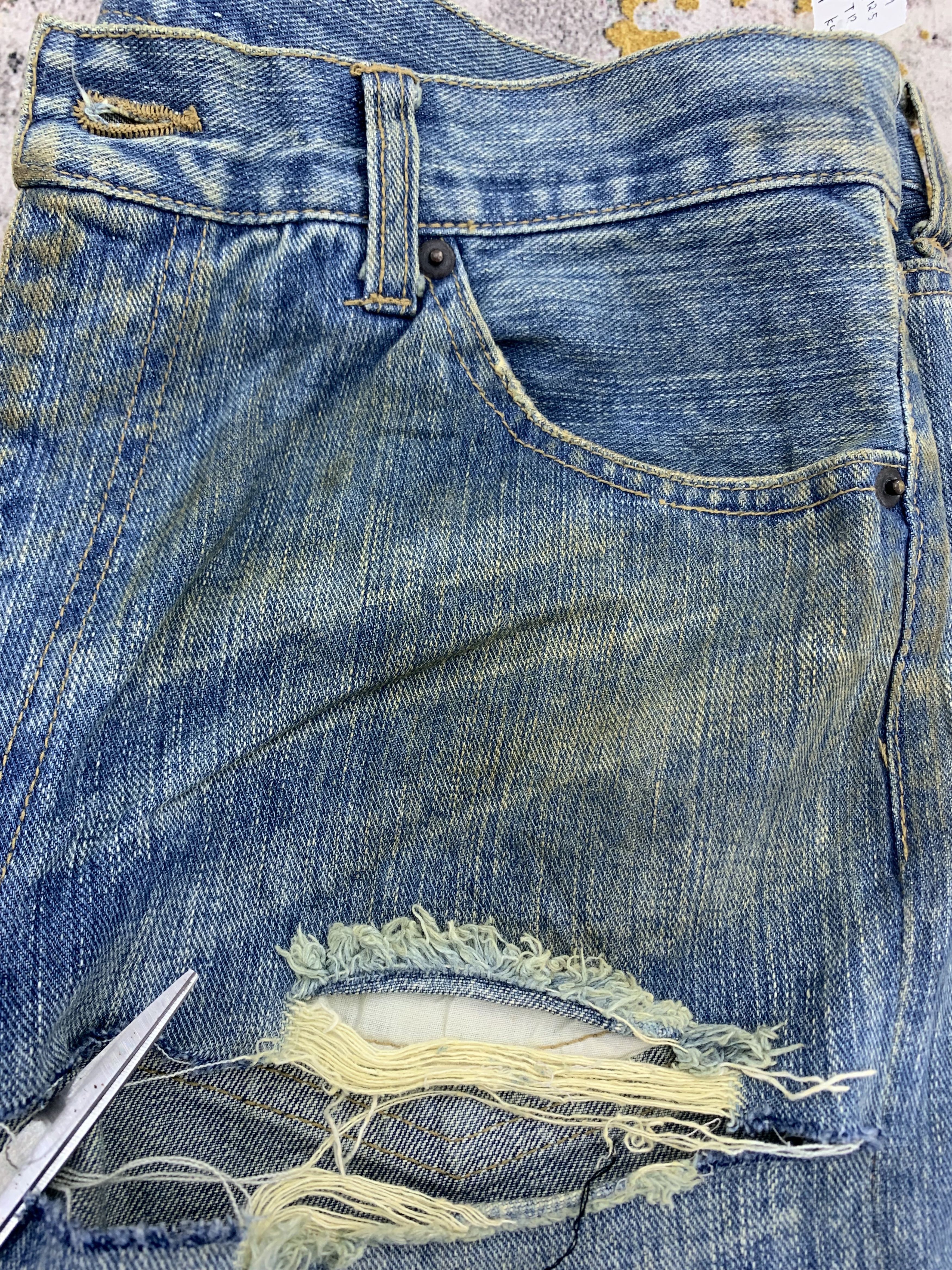 Japanese Brand Vintage Exhibitionist Denim 34x33.5 Dirty Distressed Faded Size US 34 / EU 50 - 11 Thumbnail