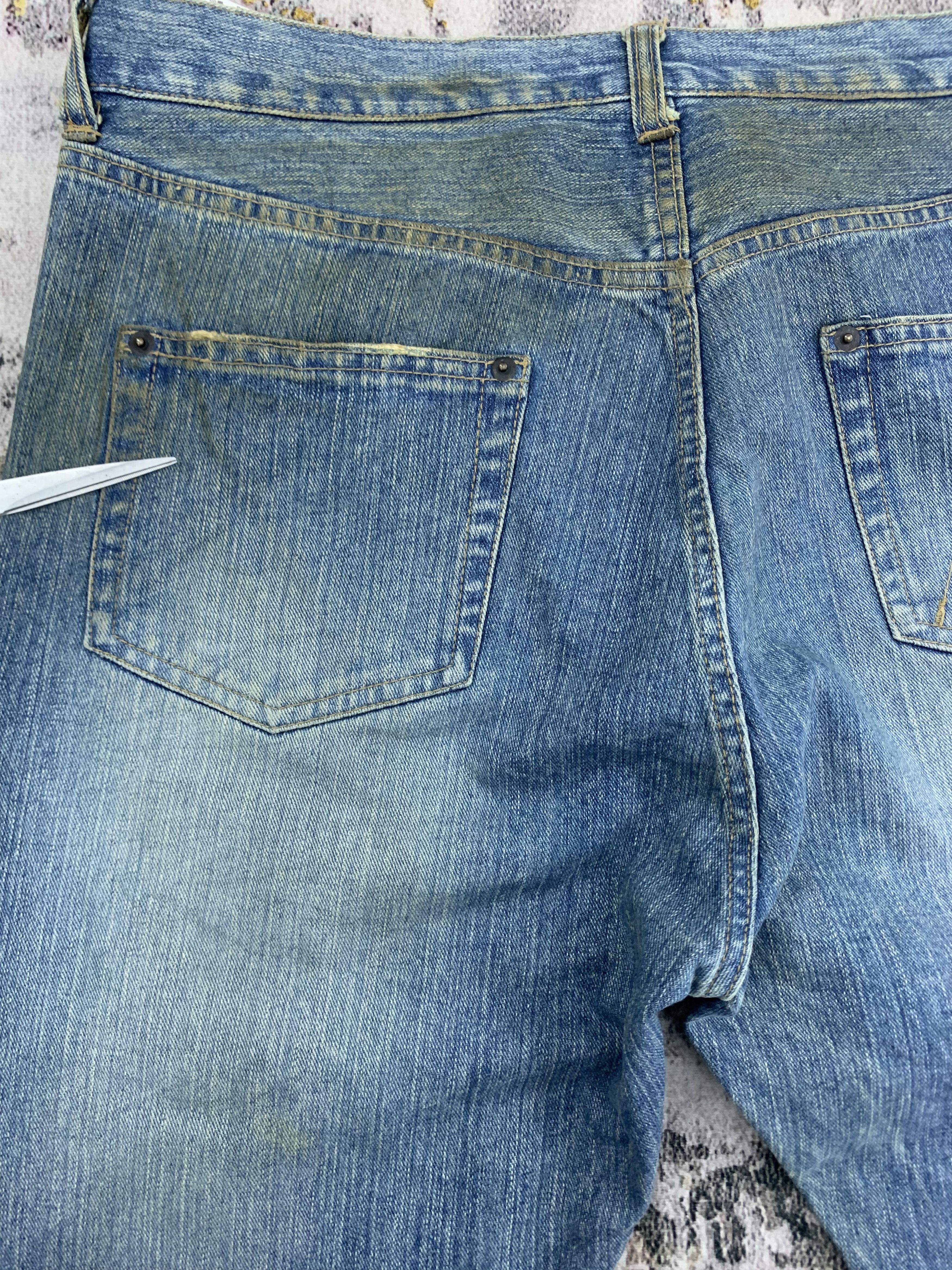 Japanese Brand Vintage Exhibitionist Denim 34x33.5 Dirty Distressed Faded Size US 34 / EU 50 - 9 Thumbnail