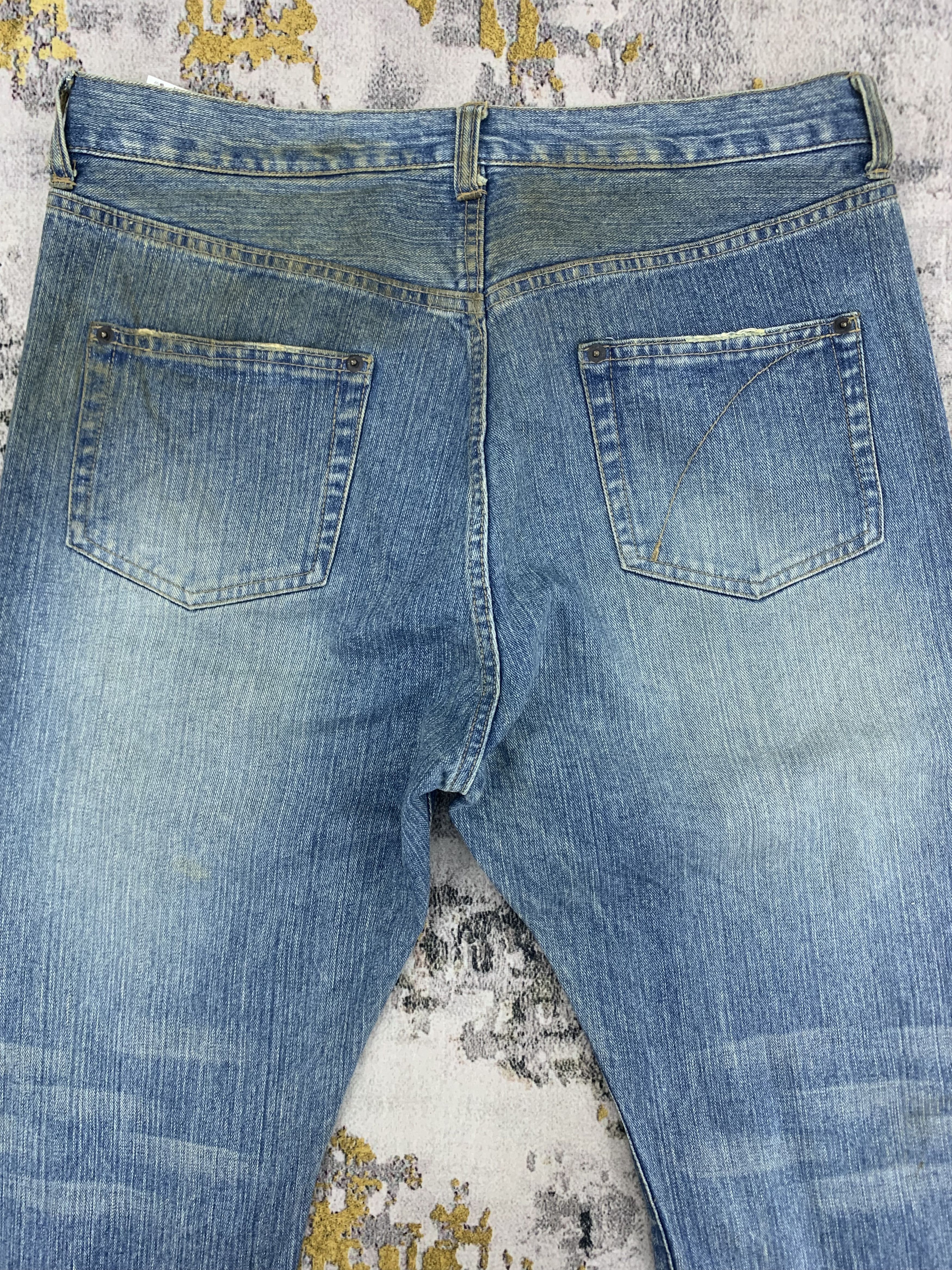Japanese Brand Vintage Exhibitionist Denim 34x33.5 Dirty Distressed Faded Size US 34 / EU 50 - 8 Thumbnail