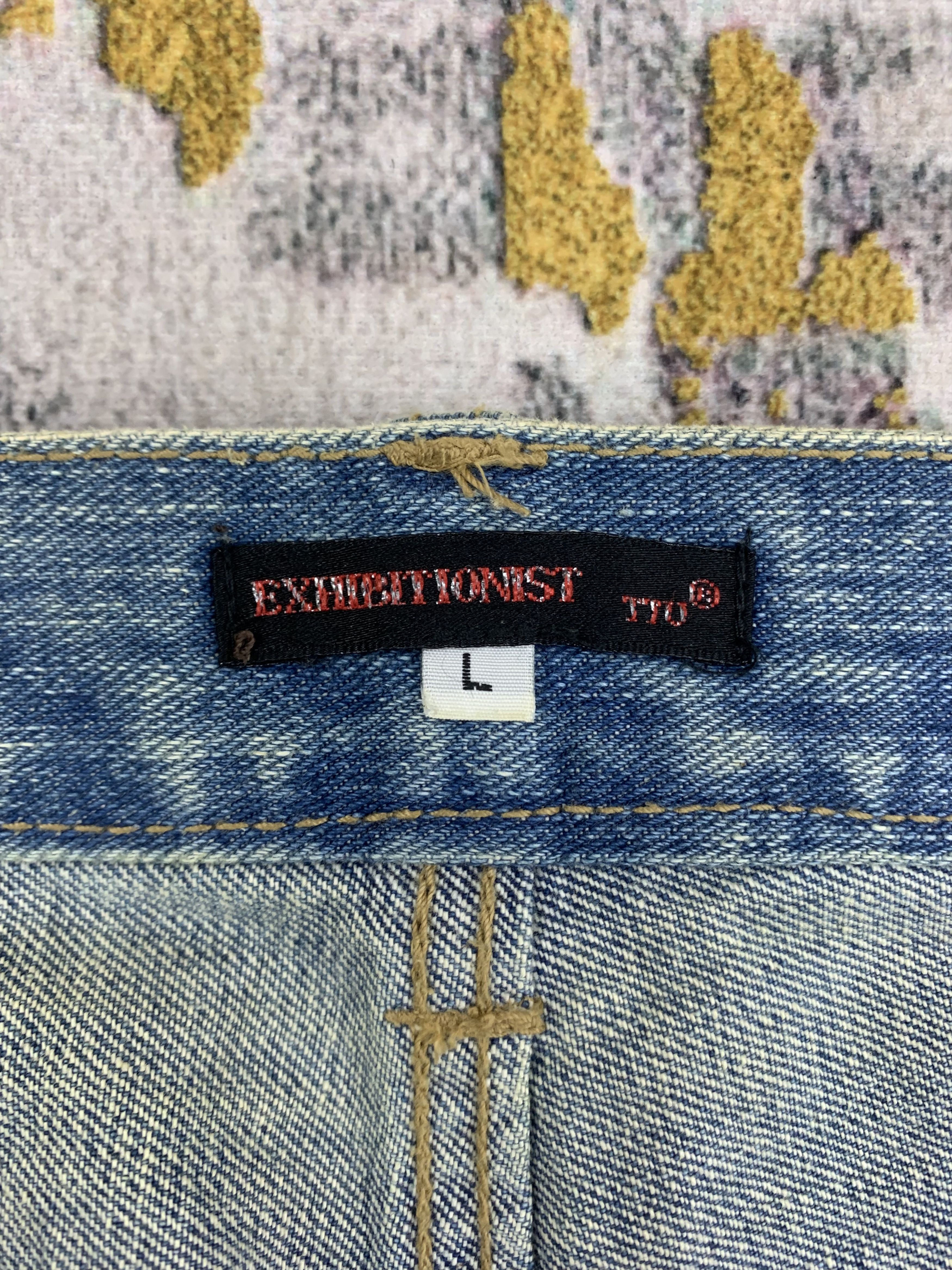 Japanese Brand Vintage Exhibitionist Denim 34x33.5 Dirty Distressed Faded Size US 34 / EU 50 - 4 Thumbnail
