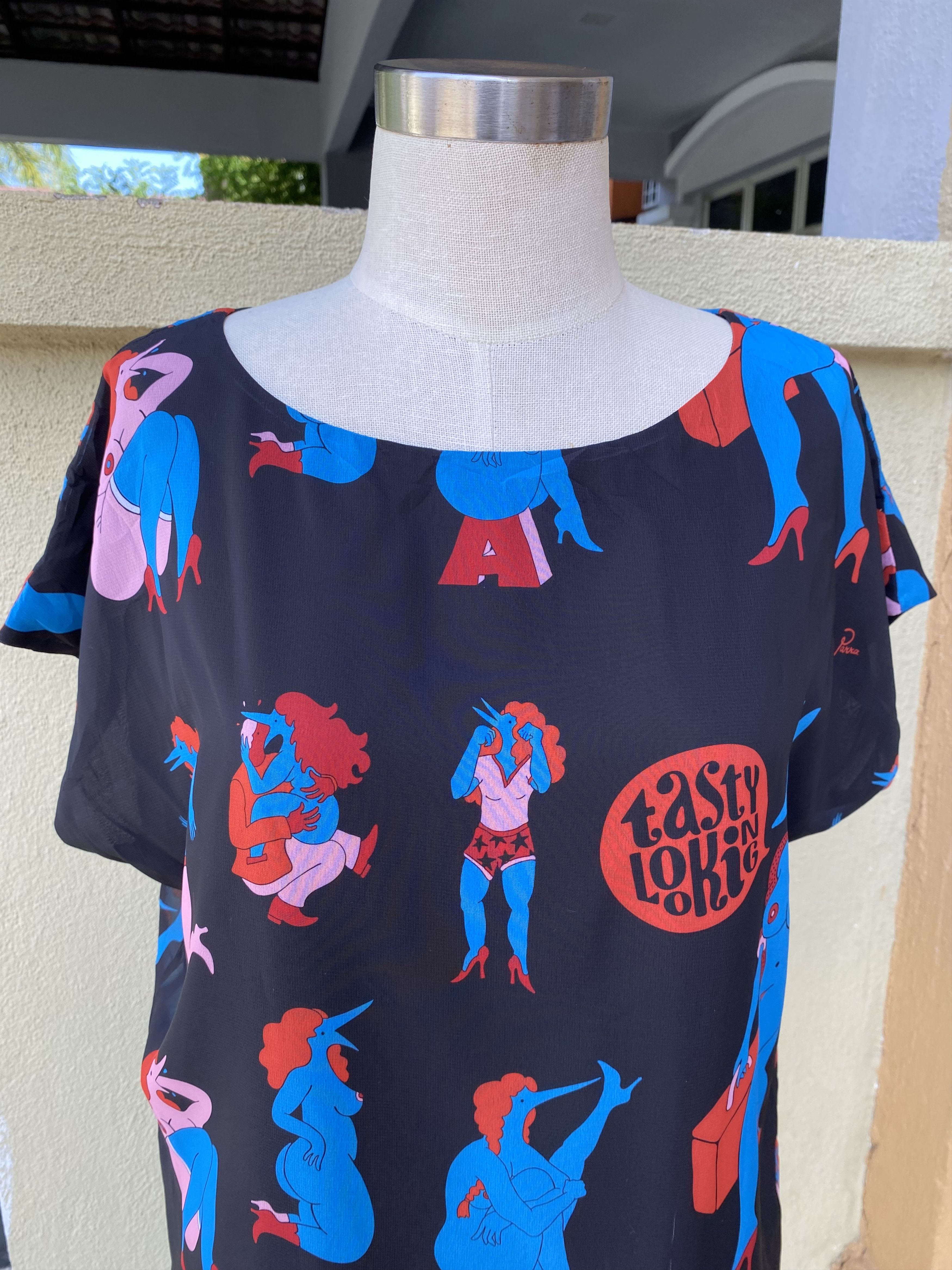 Japanese Brand sly x parra printed blouse Size S / US 4 / IT 40 - 2 Thumbnail