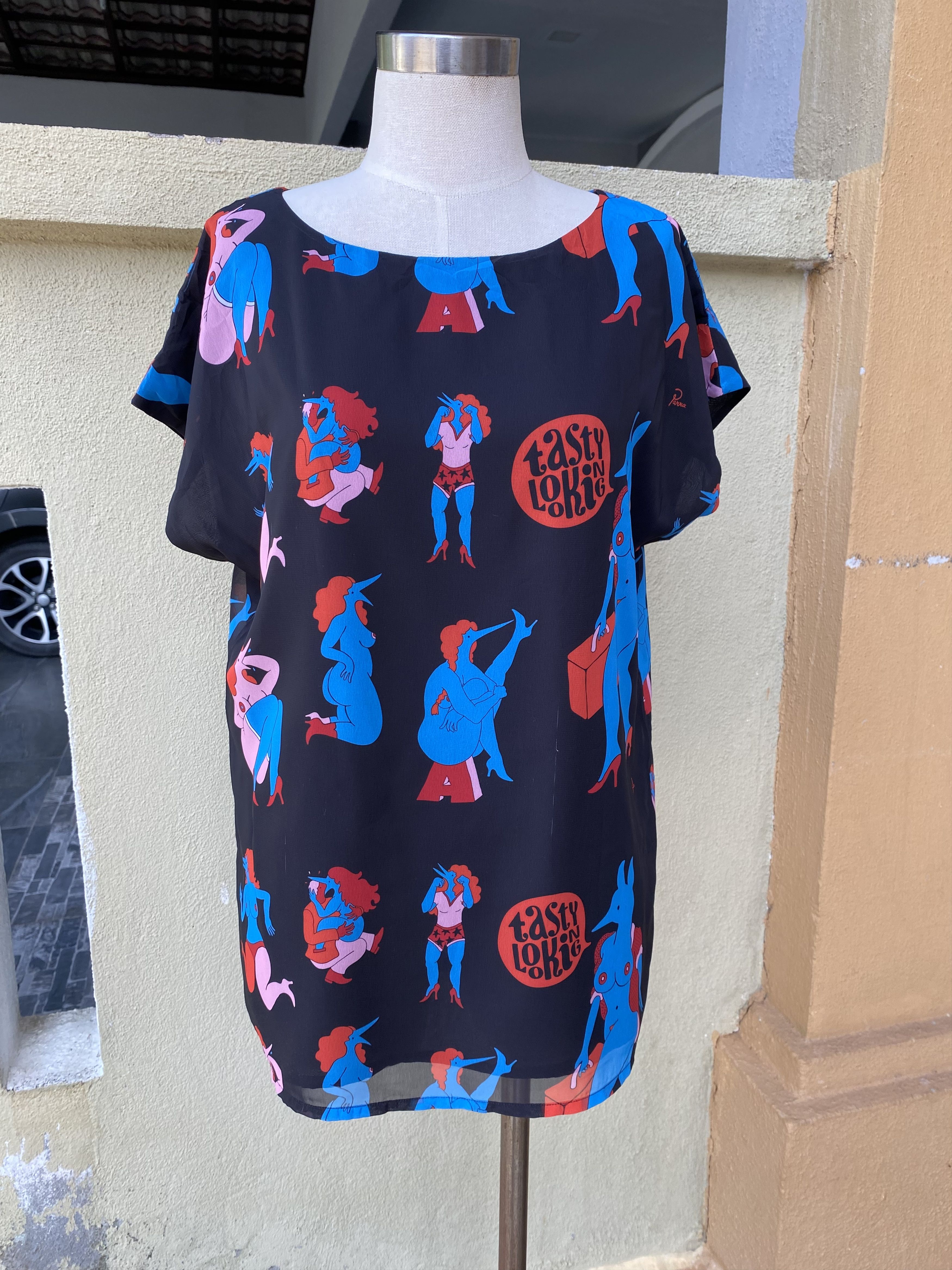 Japanese Brand sly x parra printed blouse Size S / US 4 / IT 40 - 1 Thumbnail