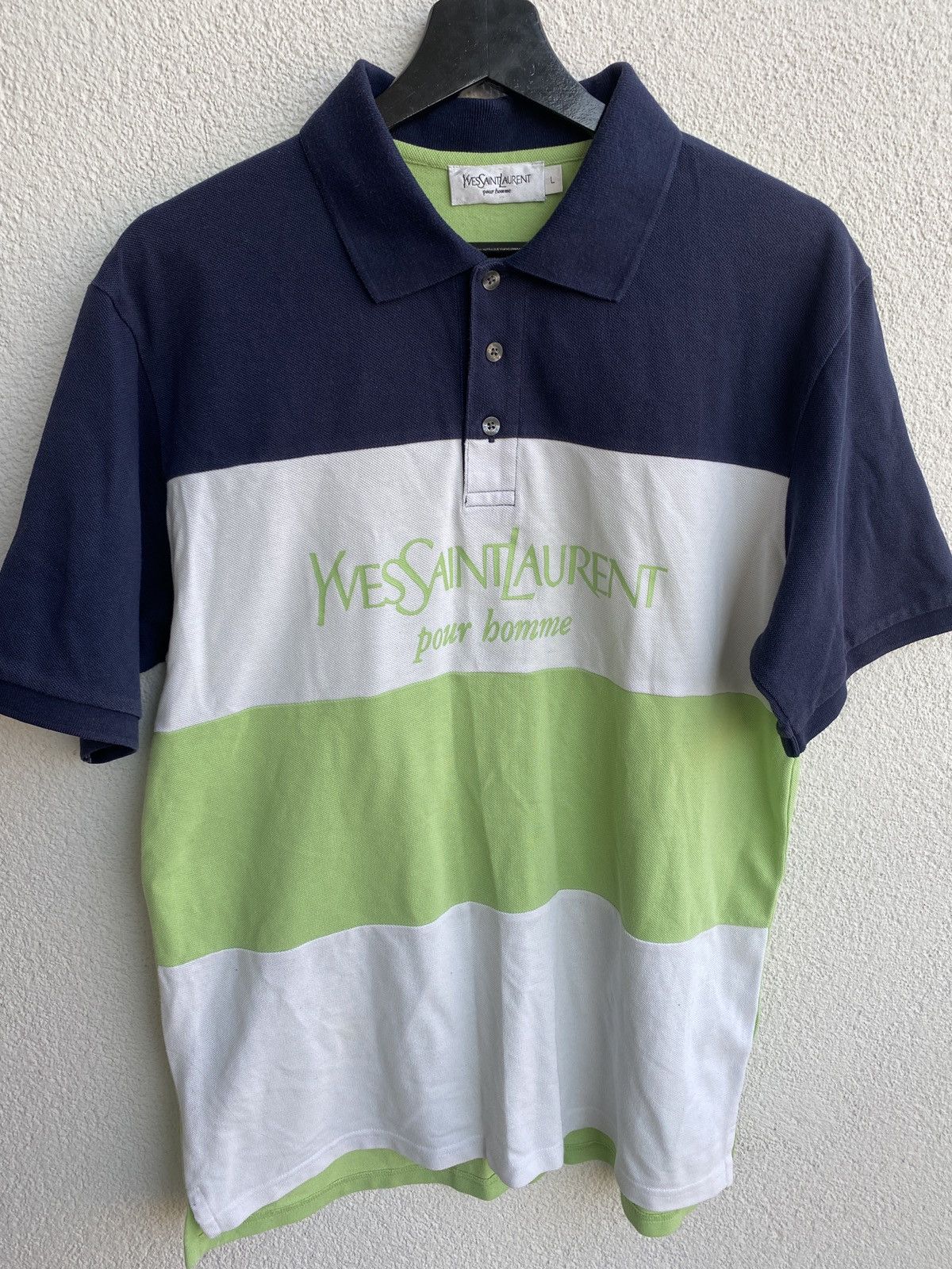 Yves Saint Laurent YSL Polo Spell Out Yves Saint Laurent polo Size US L / EU 52-54 / 3 - 10 Thumbnail