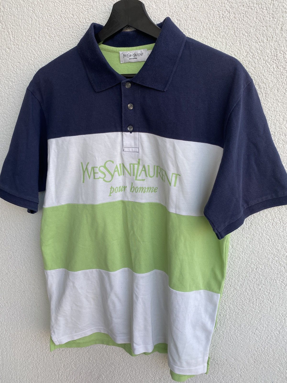 Yves Saint Laurent YSL Polo Spell Out Yves Saint Laurent polo Size US L / EU 52-54 / 3 - 2 Thumbnail