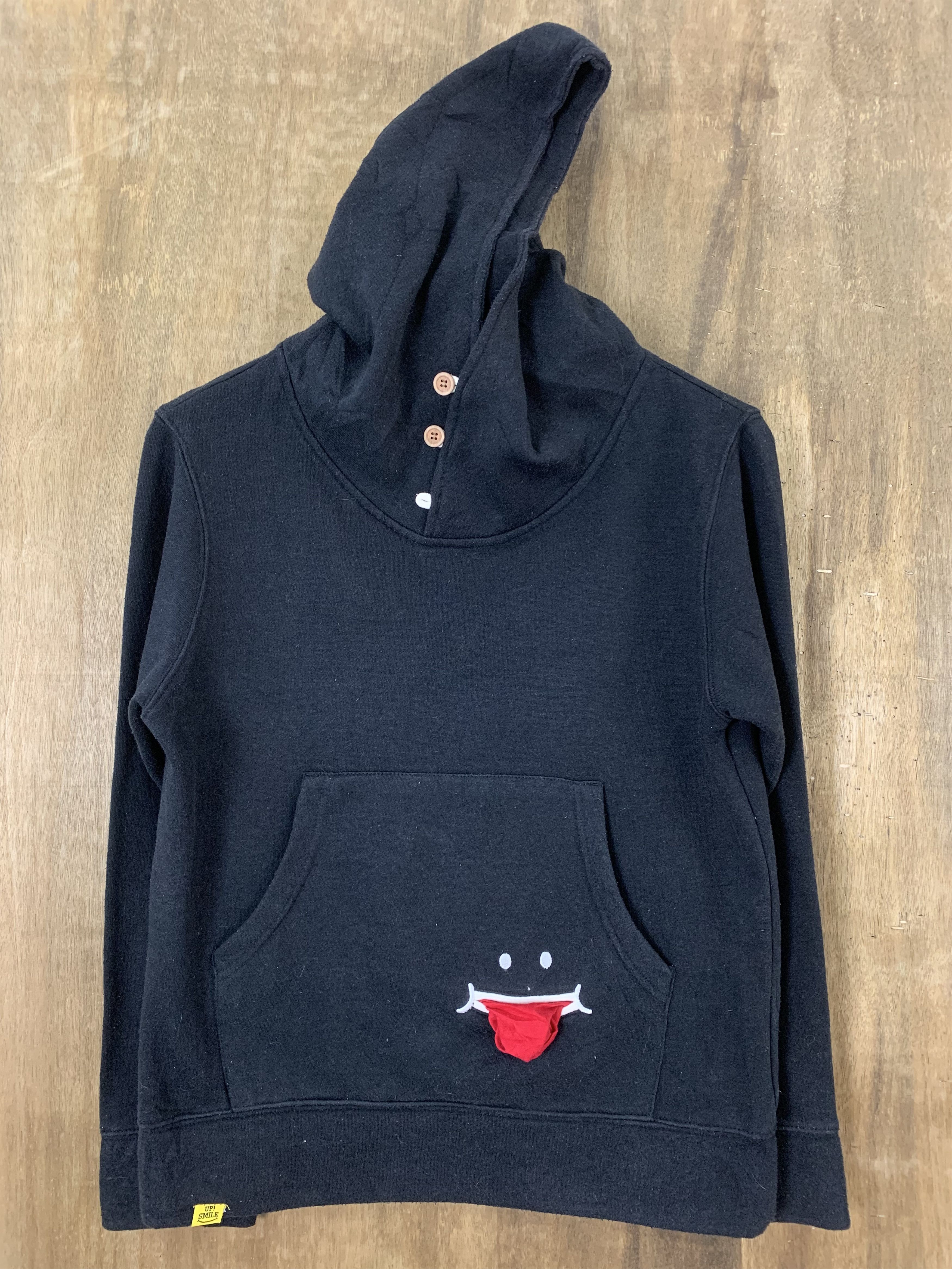 Japanese Brand Hoodies UP Smile Black Big Logo Japan Branded Like Kapital Size US M / EU 48-50 / 2 - 2 Thumbnail