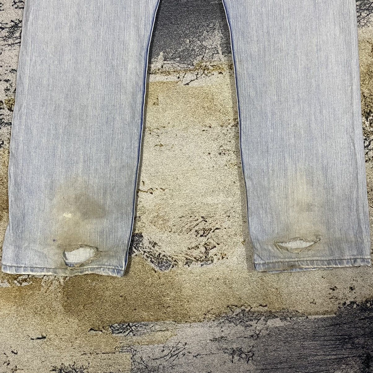 Levi's × Vintage Vintage 90s Levis 505 Regular Fit Faded Blue Distressed Jean Size US 34 / EU 50 - 7 Thumbnail