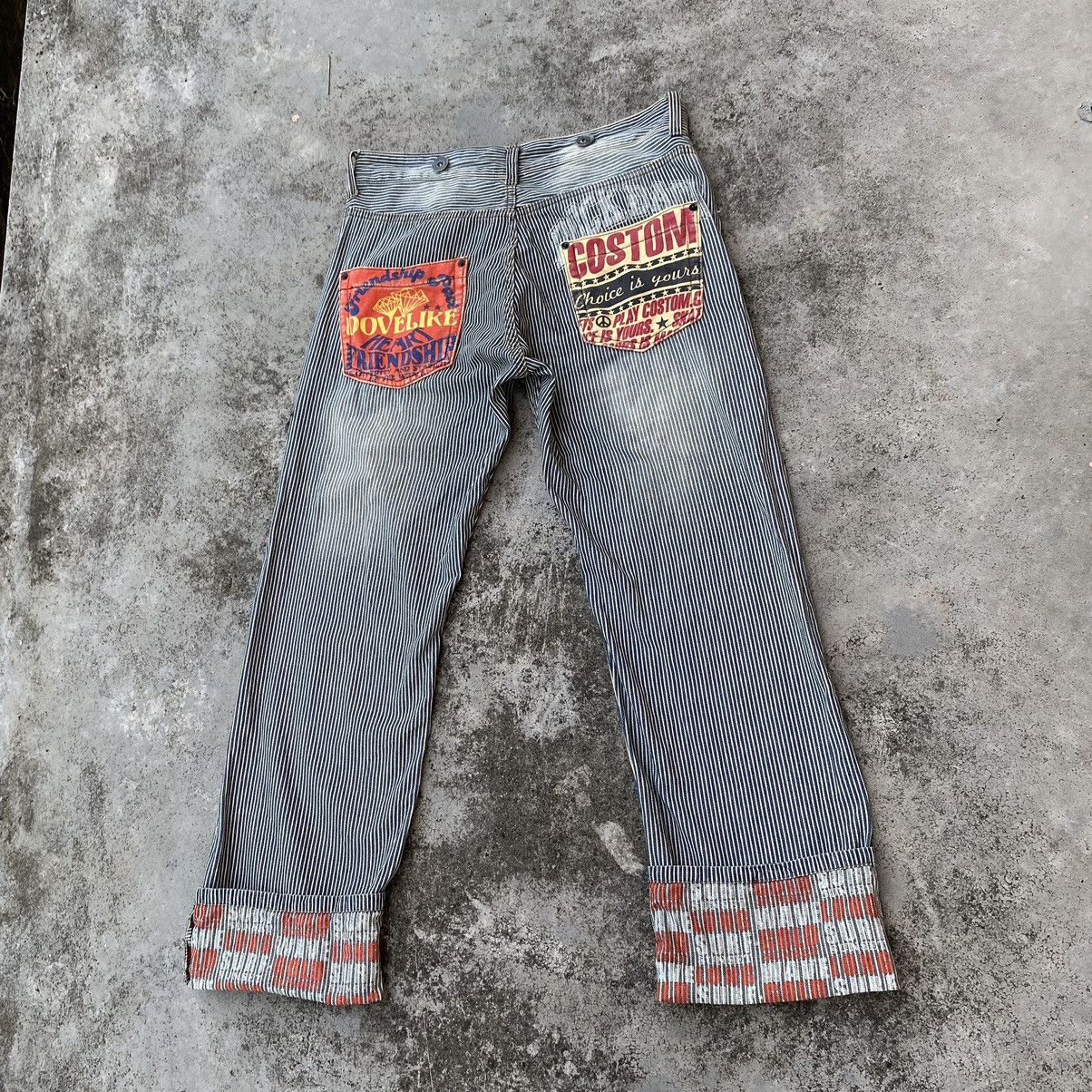 If Six Was Nine × Japanese Brand × Vintage Vintage Hickory Stripes Spellout Denim Jeans Size US 35 - 10 Thumbnail