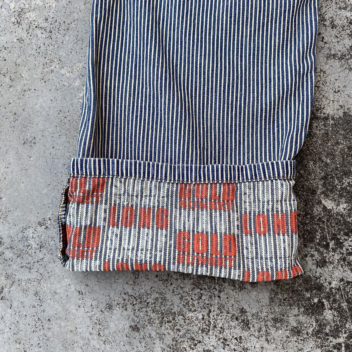 If Six Was Nine × Japanese Brand × Vintage Vintage Hickory Stripes Spellout Denim Jeans Size US 35 - 14 Thumbnail