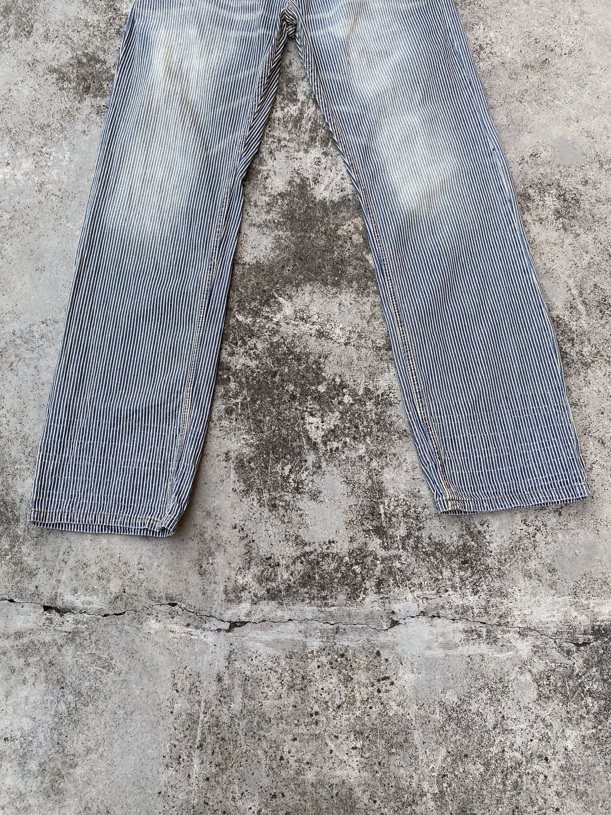 If Six Was Nine × Japanese Brand × Vintage Vintage Hickory Stripes Spellout Denim Jeans Size US 35 - 6 Thumbnail