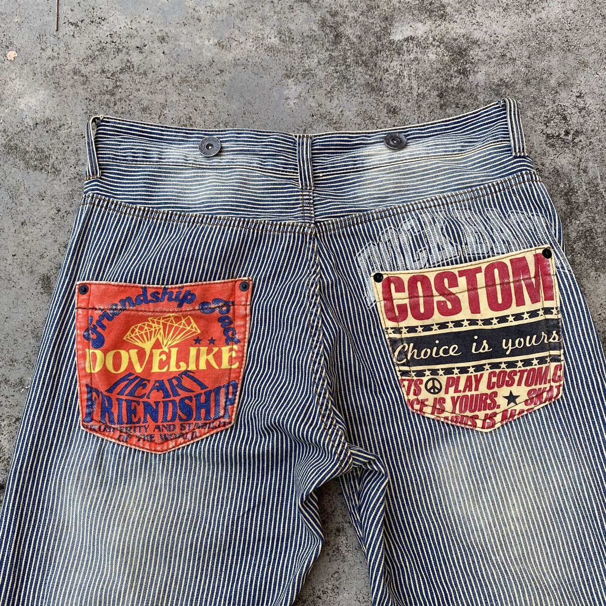 If Six Was Nine × Japanese Brand × Vintage Vintage Hickory Stripes Spellout Denim Jeans Size US 35 - 13 Thumbnail