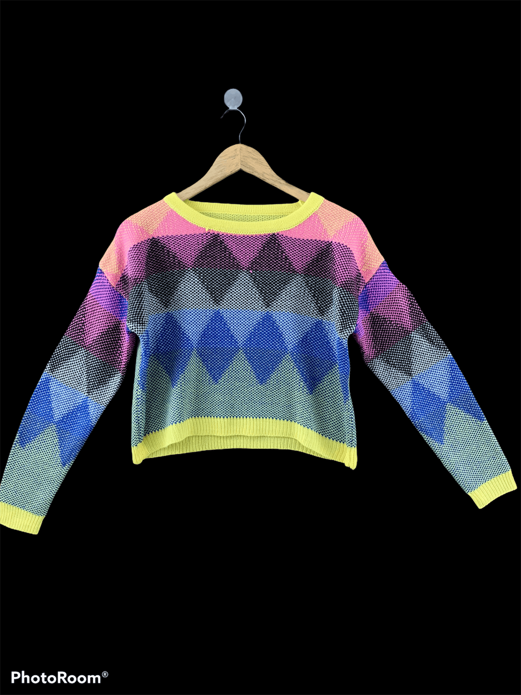 Japanese Brand CROP TOPS RAINBOW COLOUR DIAMOND STREETWEAR Size S / US 4 / IT 40 - 1 Thumbnail