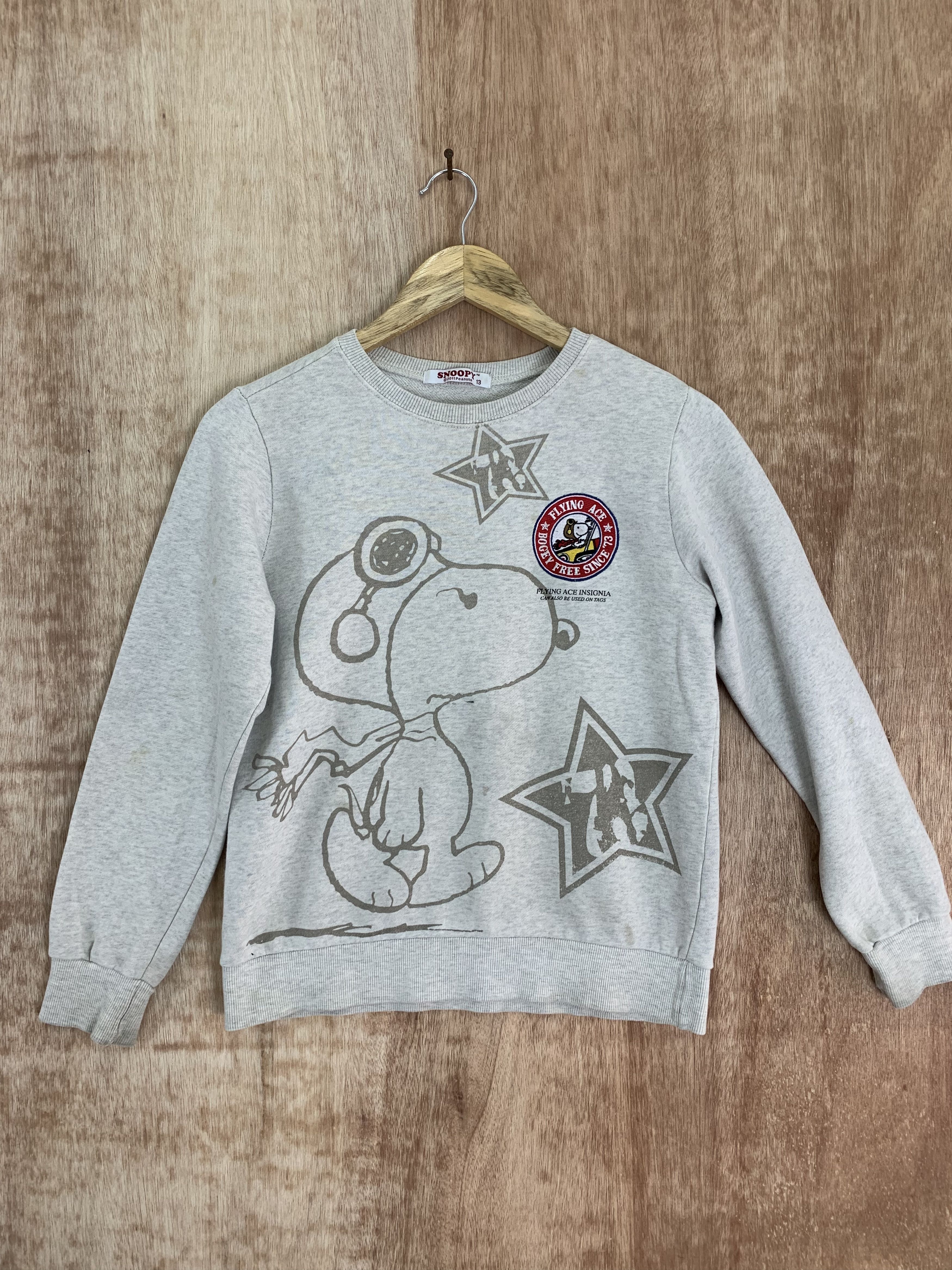 Sweatshirts Peanuts Snoopy Big Logo Grey Japanese Branded