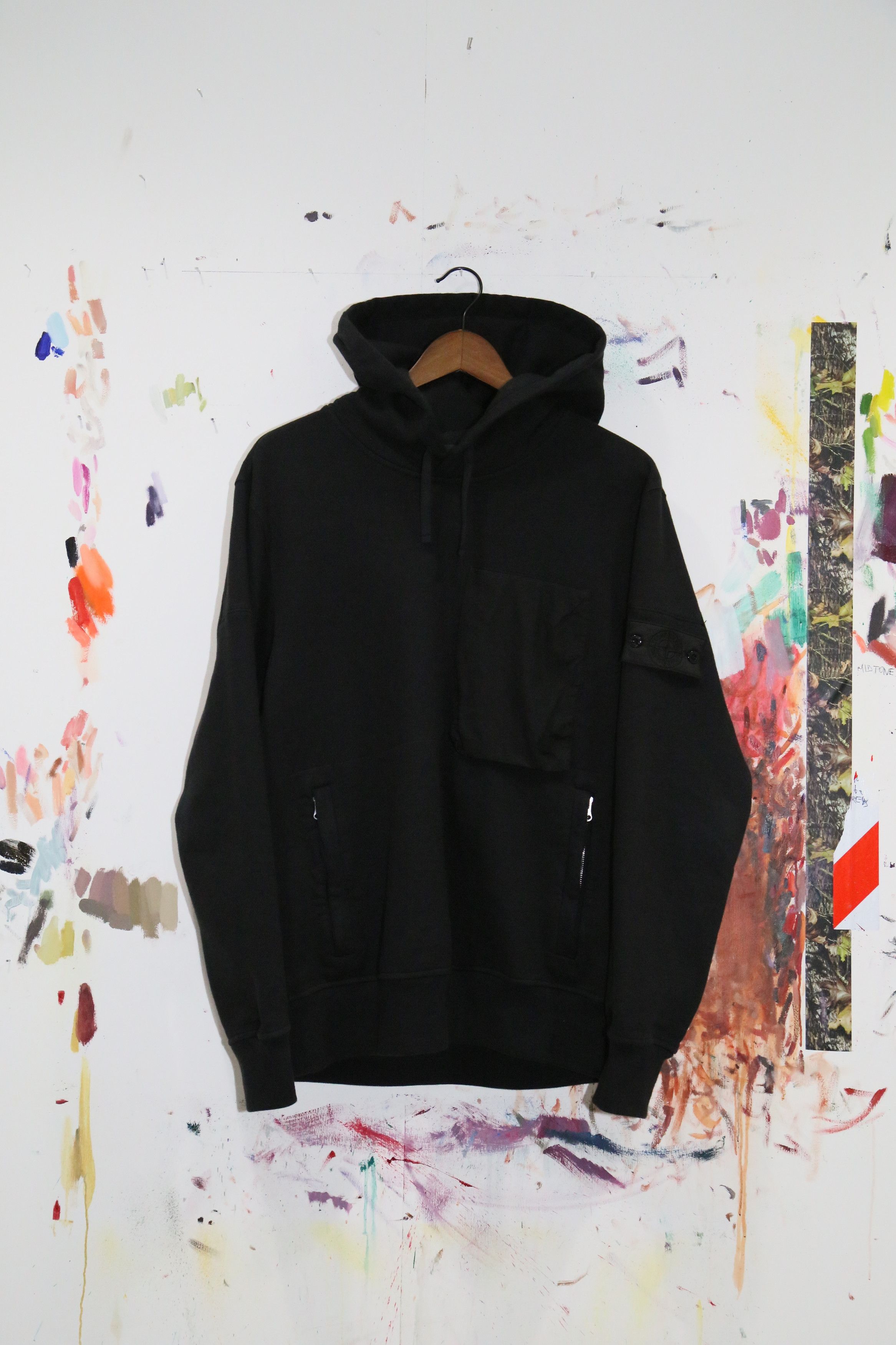 image of Stone Island Shadow Project 10Th Anniversary Hoody in Black, Men's (Size Medium)