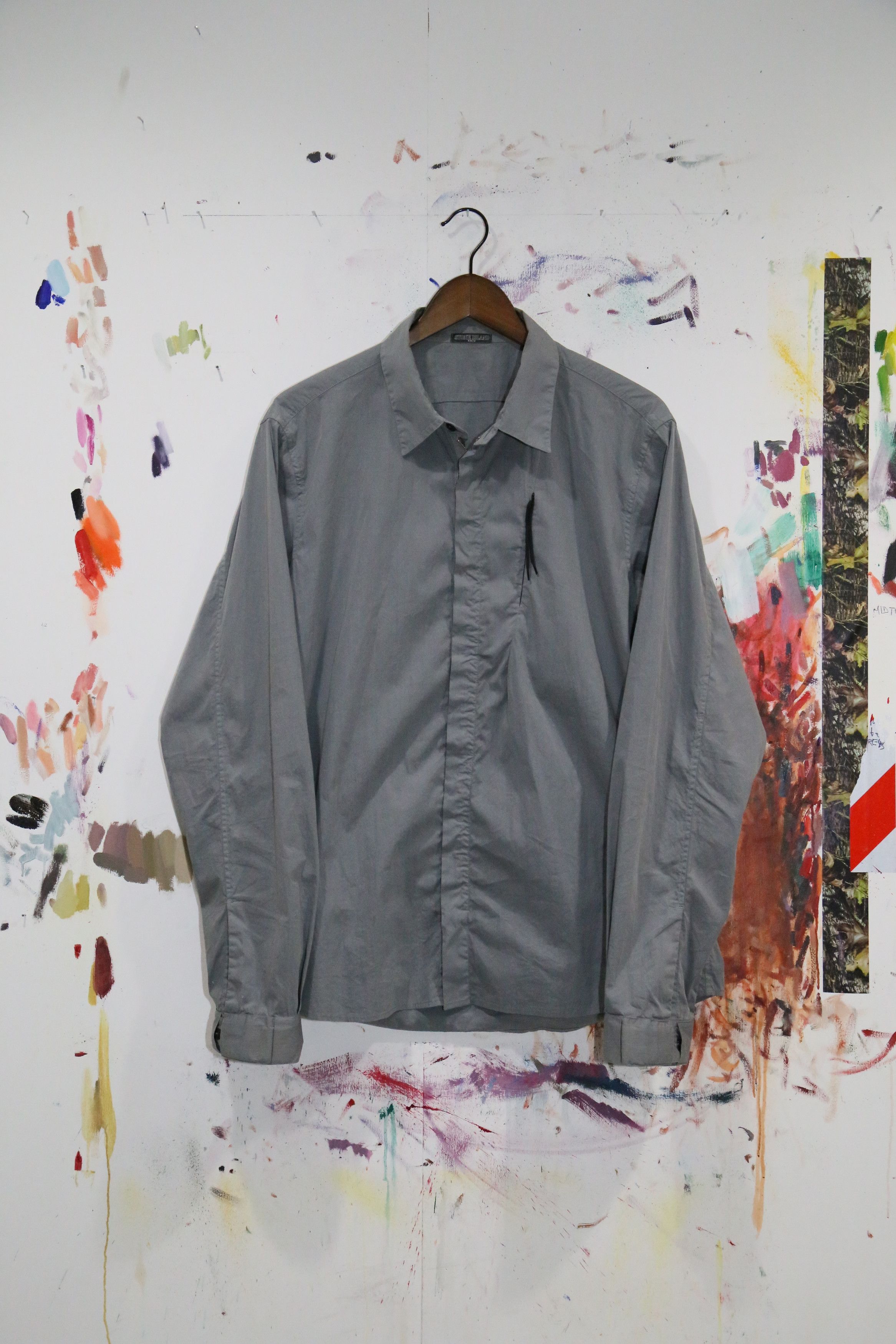 Image of Stone Island Shadow Project 2009 Hidden Zip Shirt in Grey, Men's (Size XL)