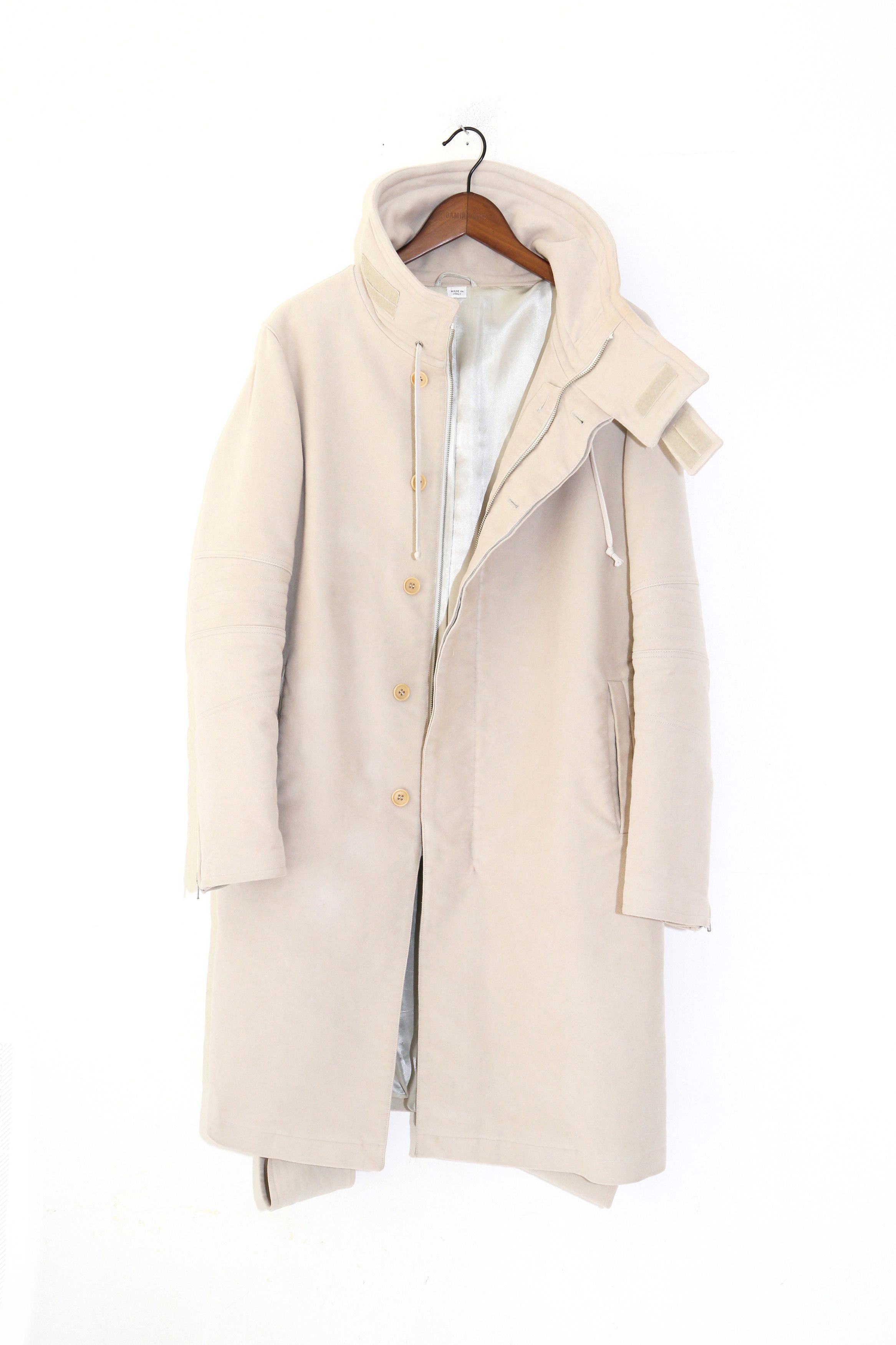image of Helmut Lang Aw'99 Long Astro Moto in Light Cream, Men's (Size Small)