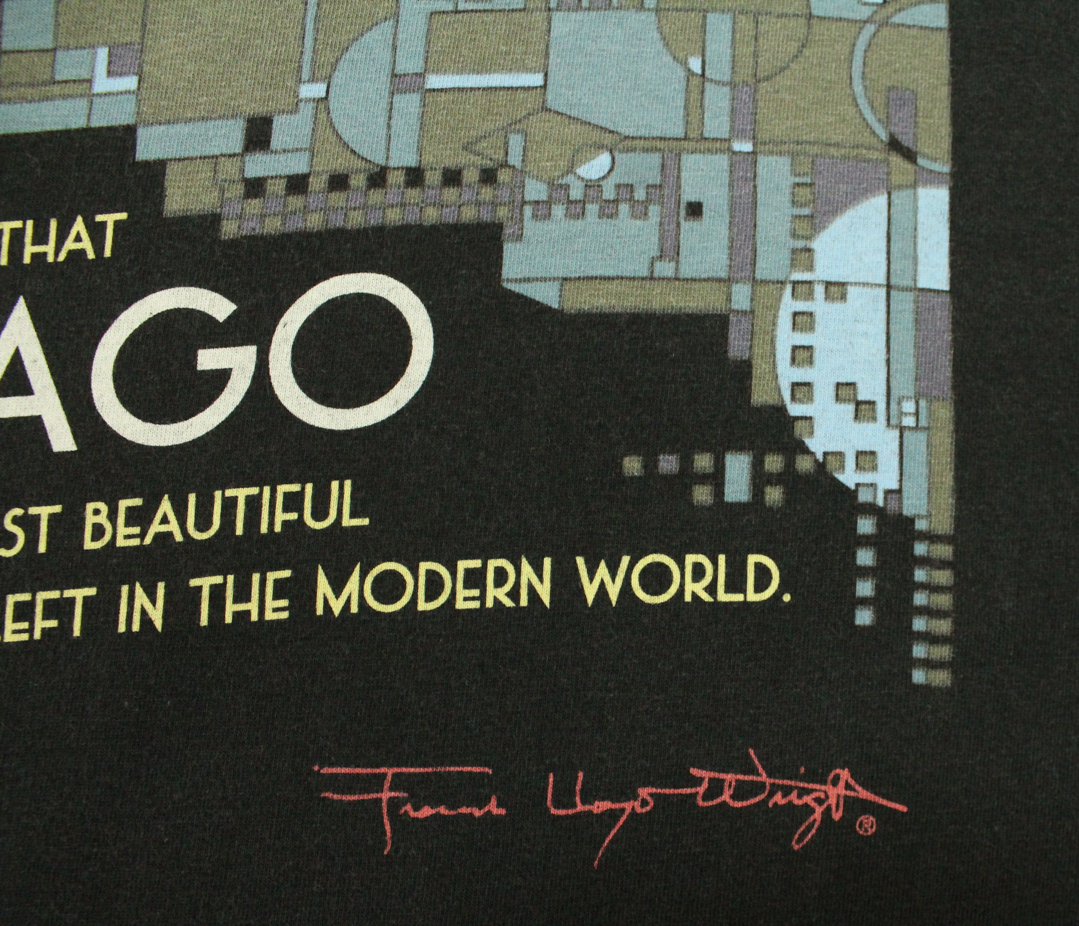 Vintage Frank Lloyd Wright T Shirt Chicago Geometrical Design Size US L / EU 52-54 / 3 - 6 Thumbnail