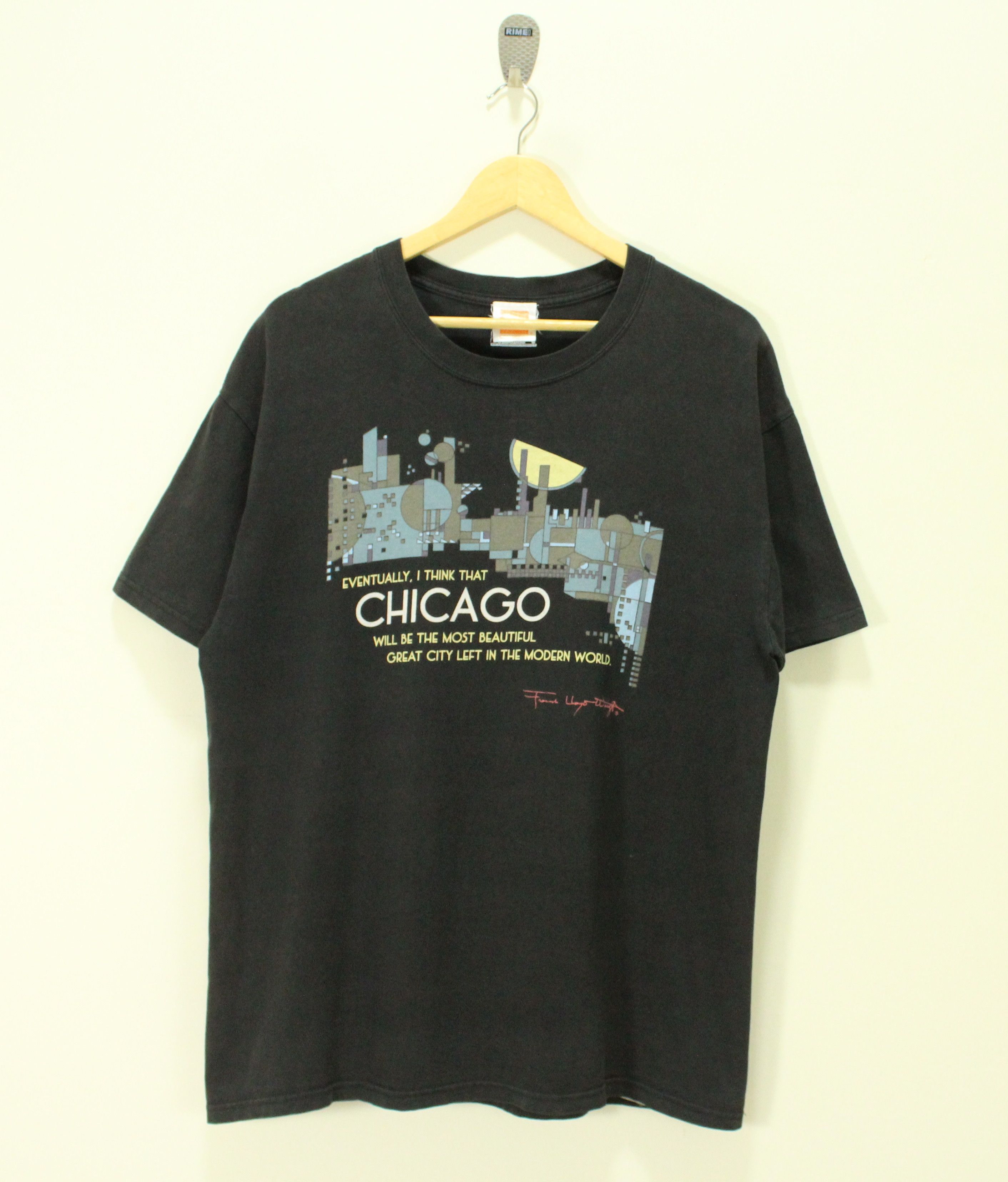 Vintage Frank Lloyd Wright T Shirt Chicago Geometrical Design Size US L / EU 52-54 / 3 - 2 Thumbnail