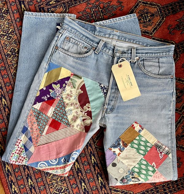 Bode B SIDES X BODE Patchwork Quilt Jeans Grailed