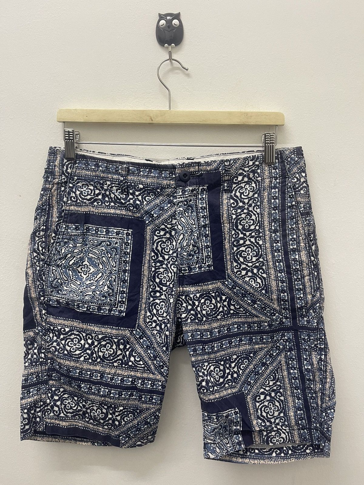 image of Nano Universe Tokyo Patchwork Paisley Pop Art in Blue, Men's (Size 32)