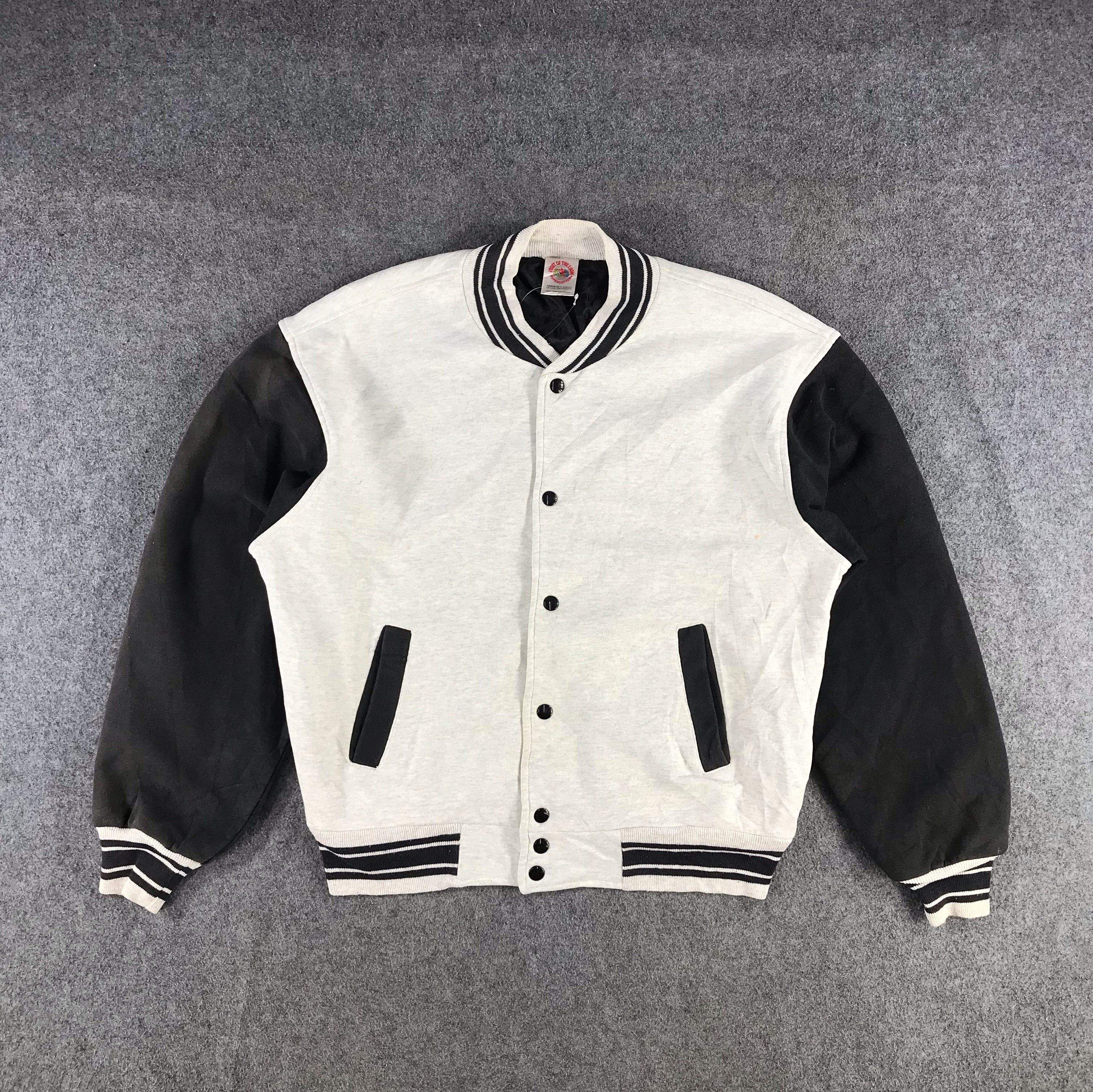 Japanese Brand Vintage Plain Fruit Of Loom Varsity Jacket JC56 Size US L / EU 52-54 / 3 - 1 Thumbnail