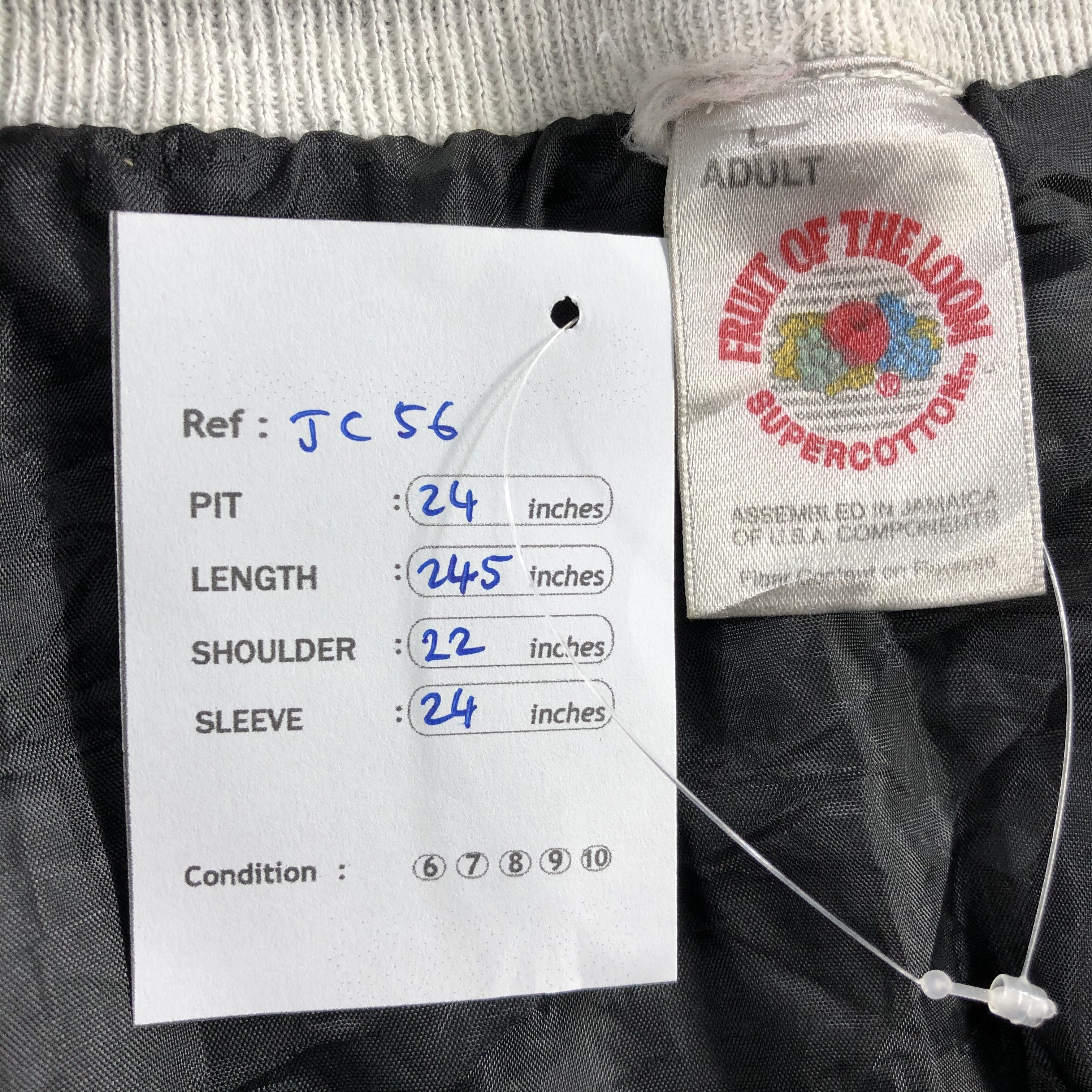 Japanese Brand Vintage Plain Fruit Of Loom Varsity Jacket JC56 Size US L / EU 52-54 / 3 - 9 Thumbnail