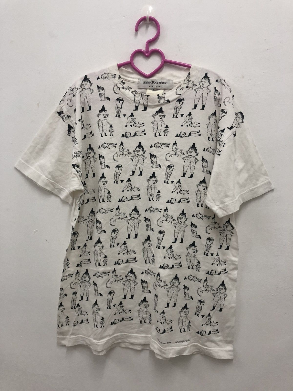 image of United Bamboo New York David Shrigley 2008 Tokion Art Shirt in White, Men's (Size Medium)
