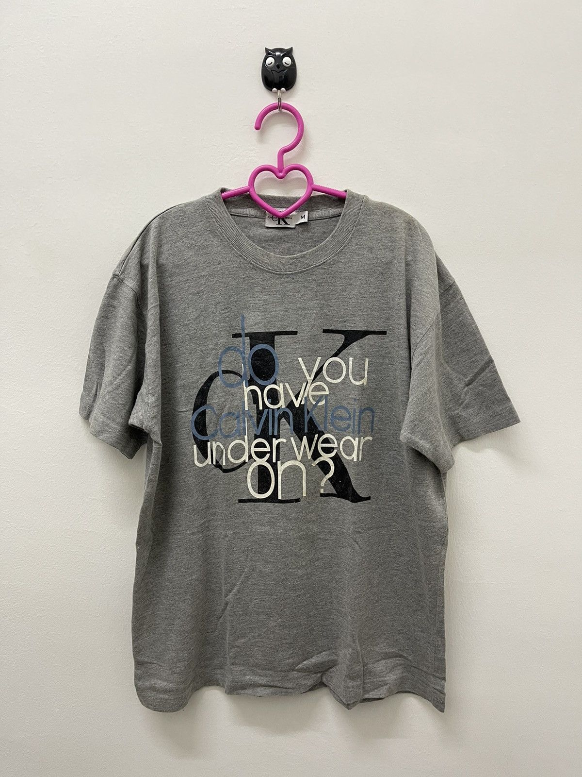 image of 90's Vintage Calvin Klein Ck Shirt in Grey, Men's (Size Medium)